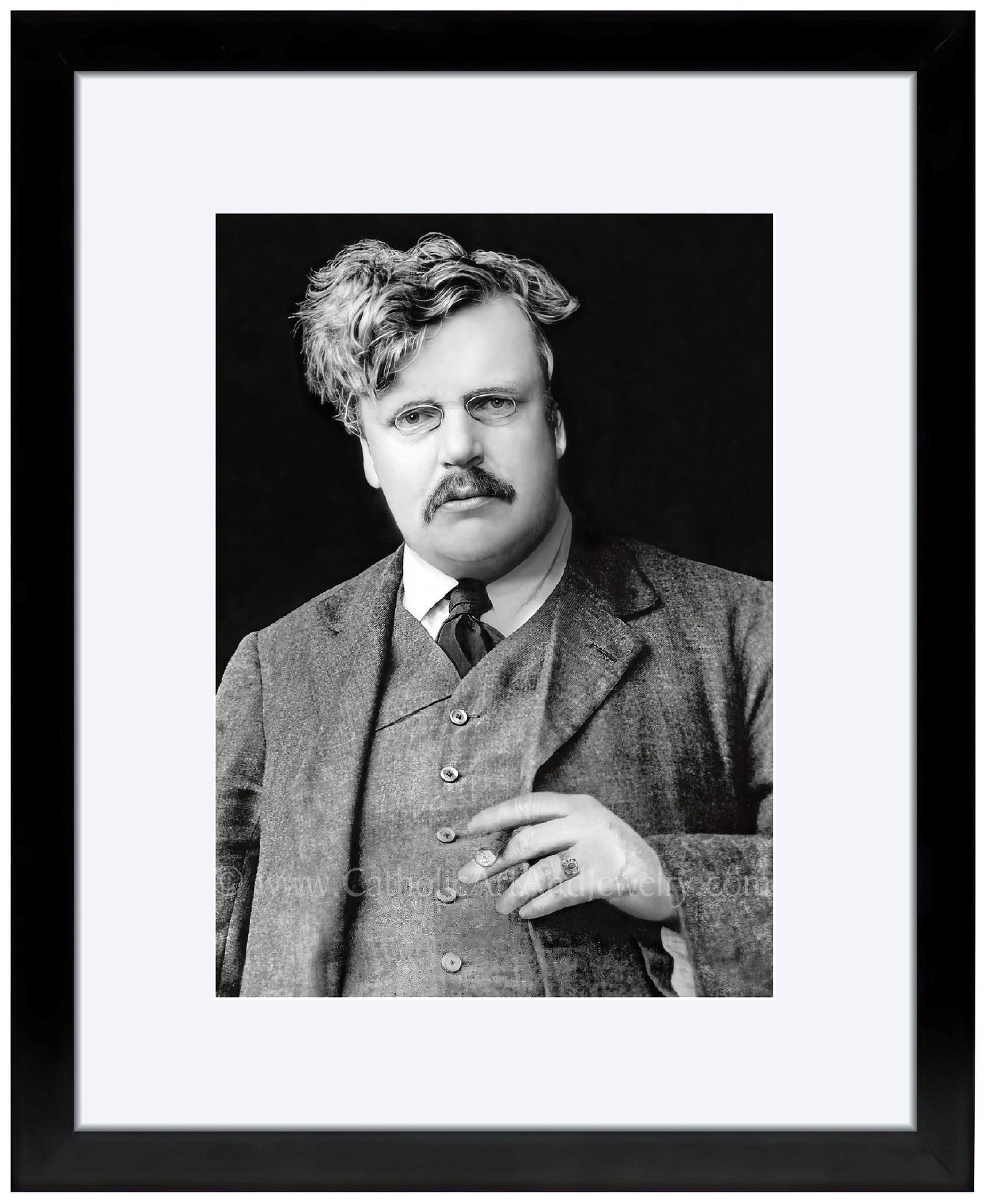 G. K. Chesterton – Exclusive Photo Restoration – 4 Sizes – Catholic Art – Catholic Gift