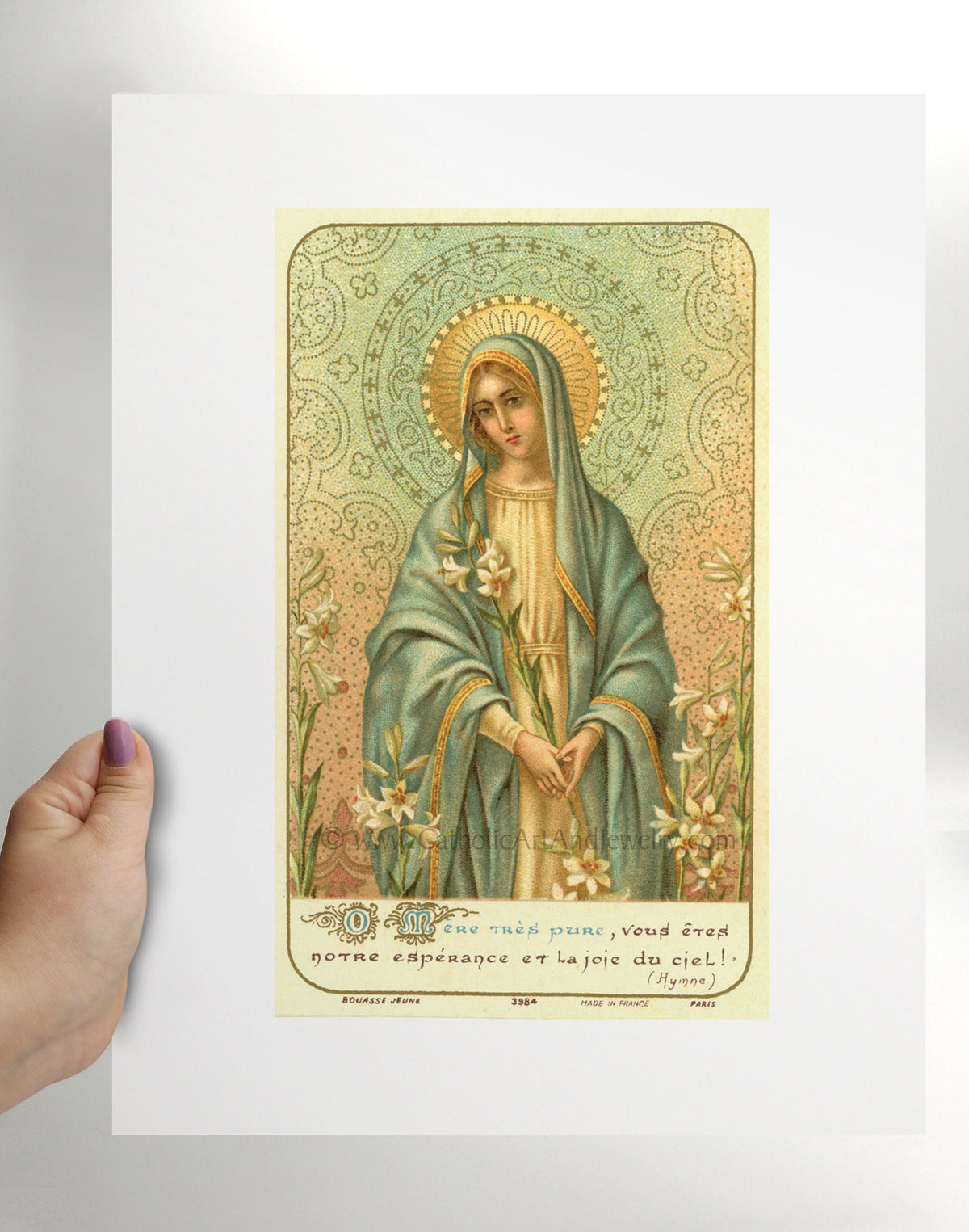 Our Lady of the Lilies – Based on a Vintage French Holy Card – Catholic ...
