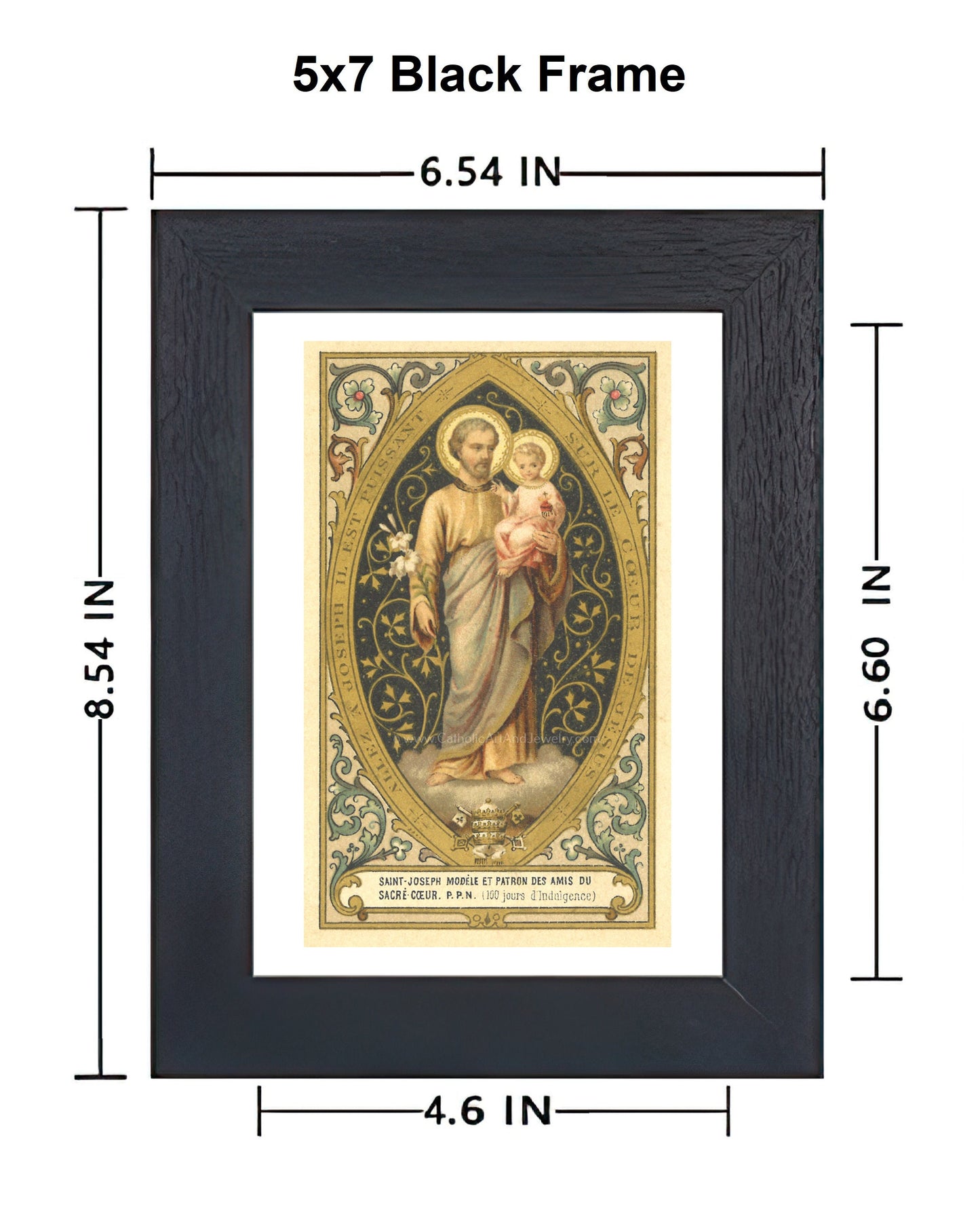 St. Joseph of the Sacred Heart – 3 sizes – based on a Vintage French Holy Card – Catholic Art Print