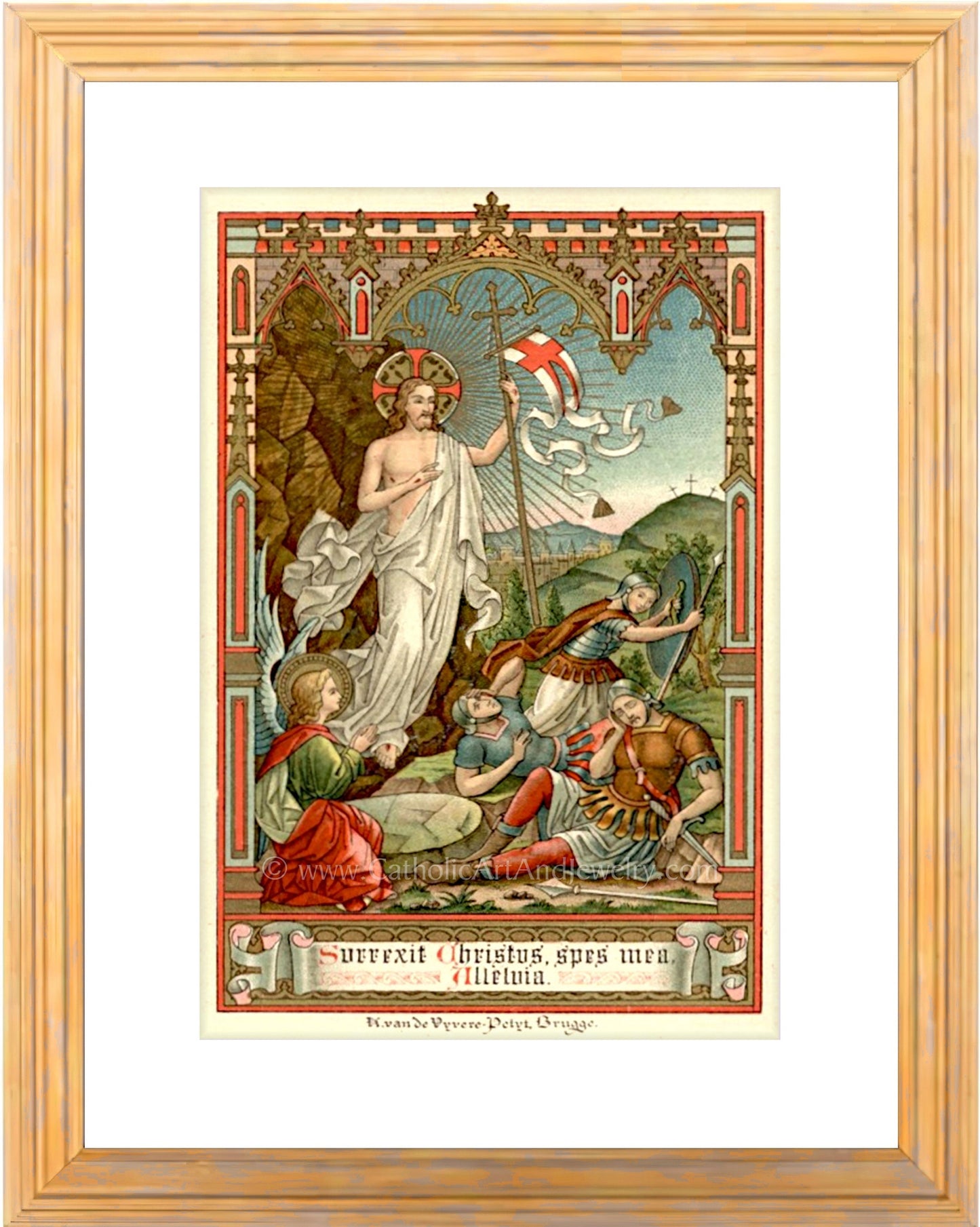 Resurrection of Christ – based on a Vintage Holy Card – Catholic Art Print – Archival Quality