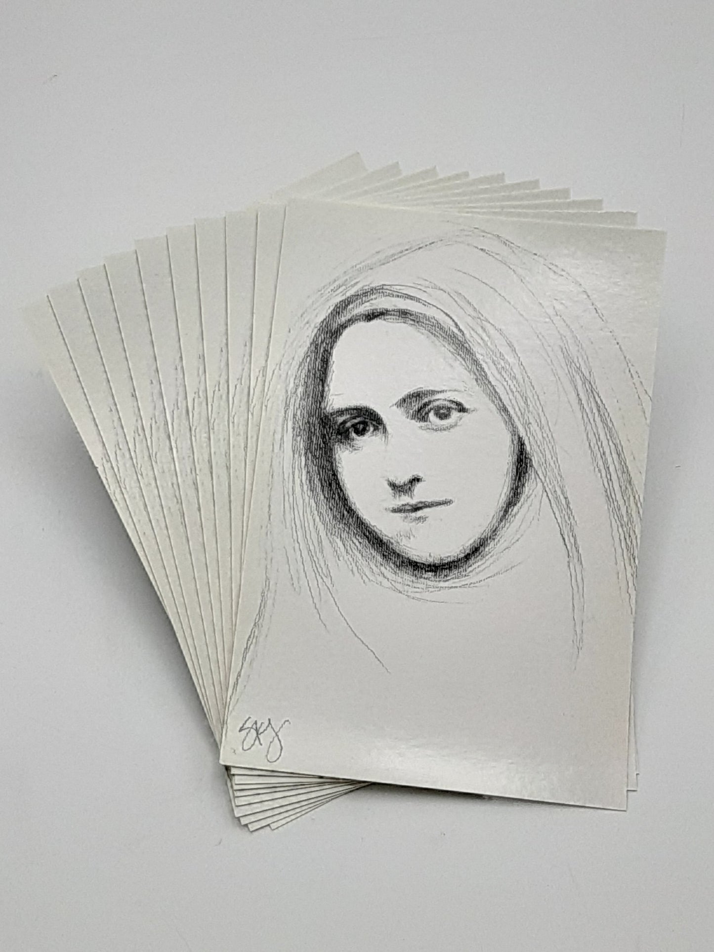 Therese of Lisieux Pencil Sketch Postcard