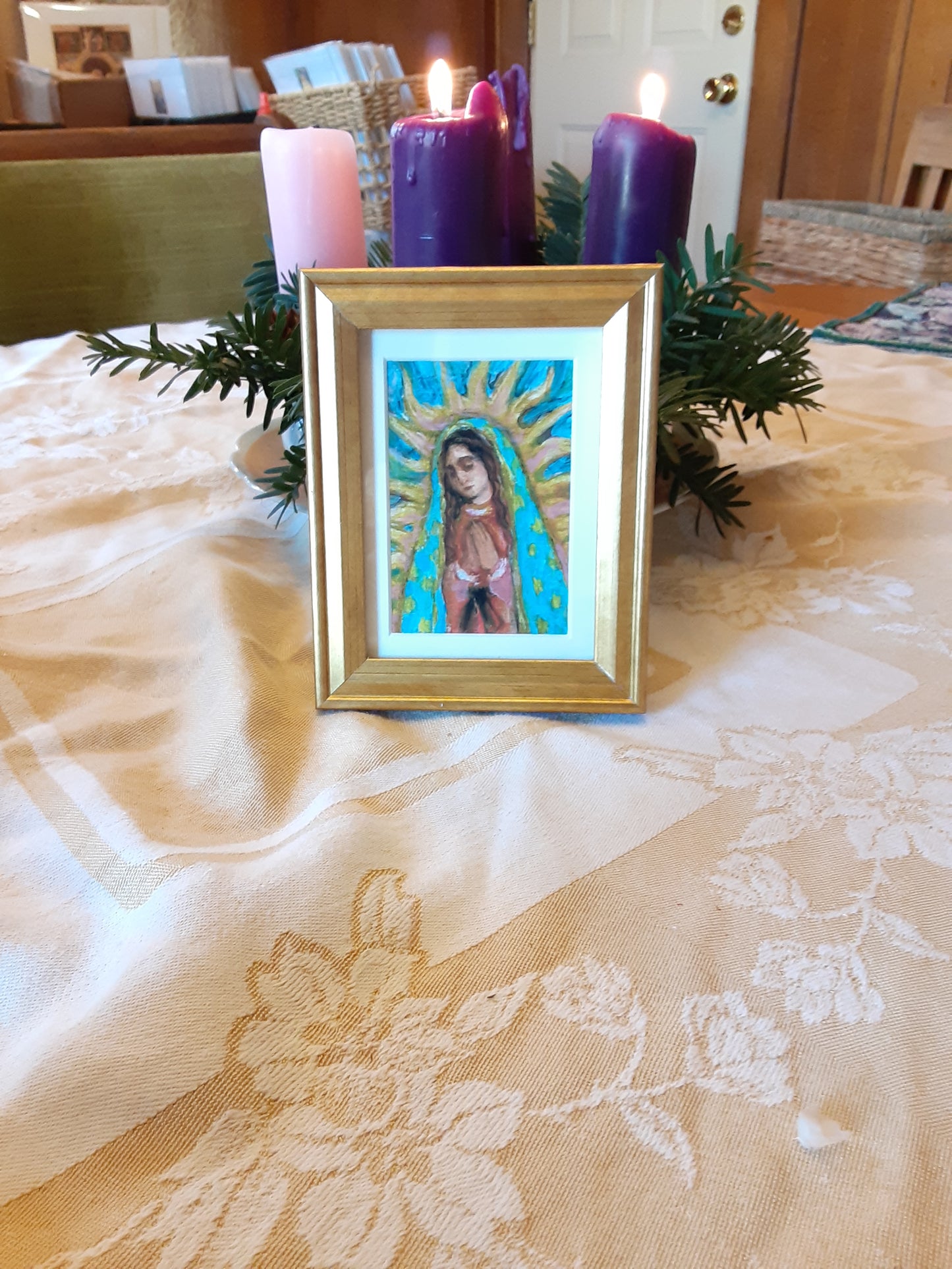 Lady of Guadalupe Gold Framed Print