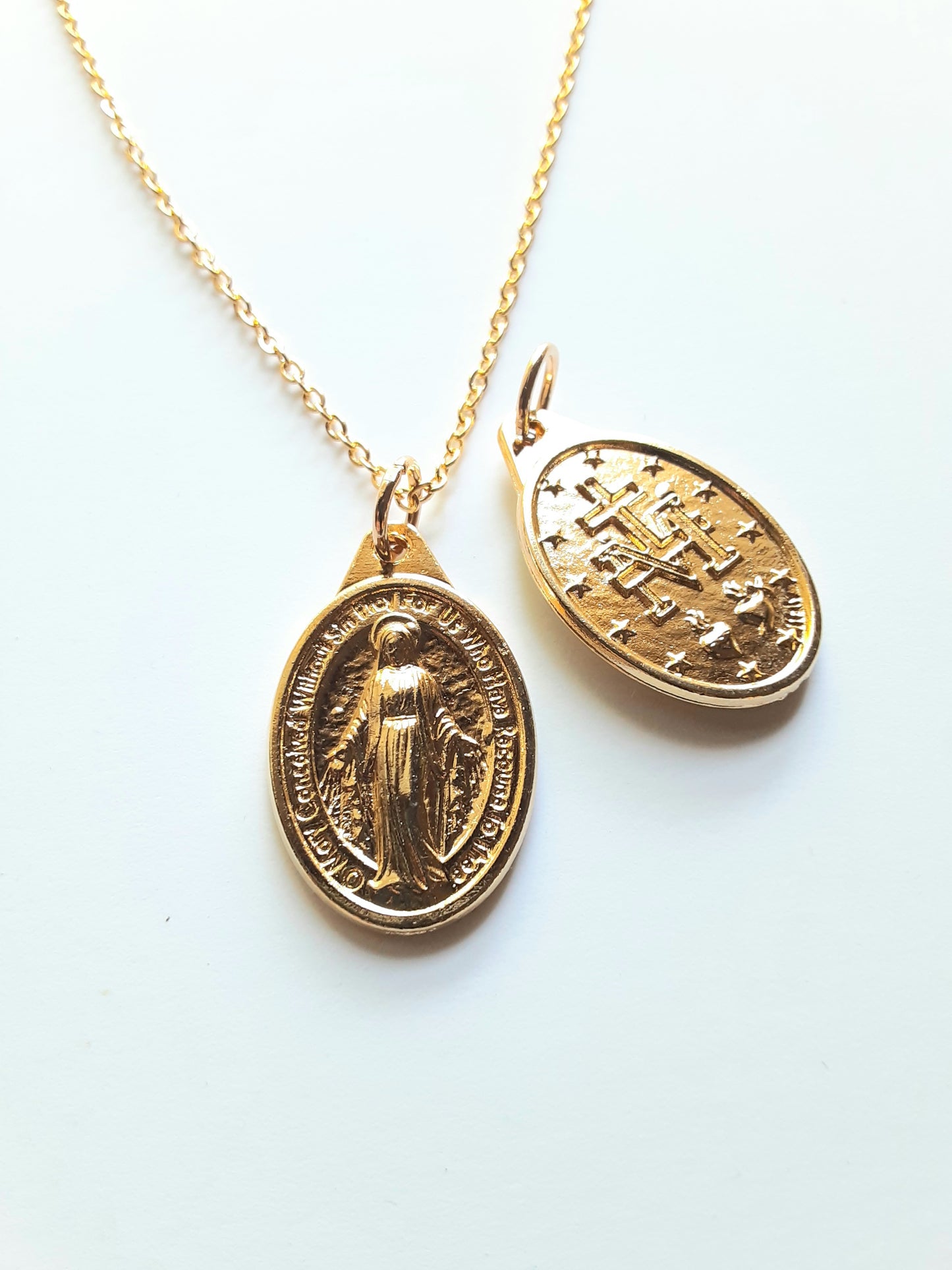 Gold Miraculous Medal Necklace