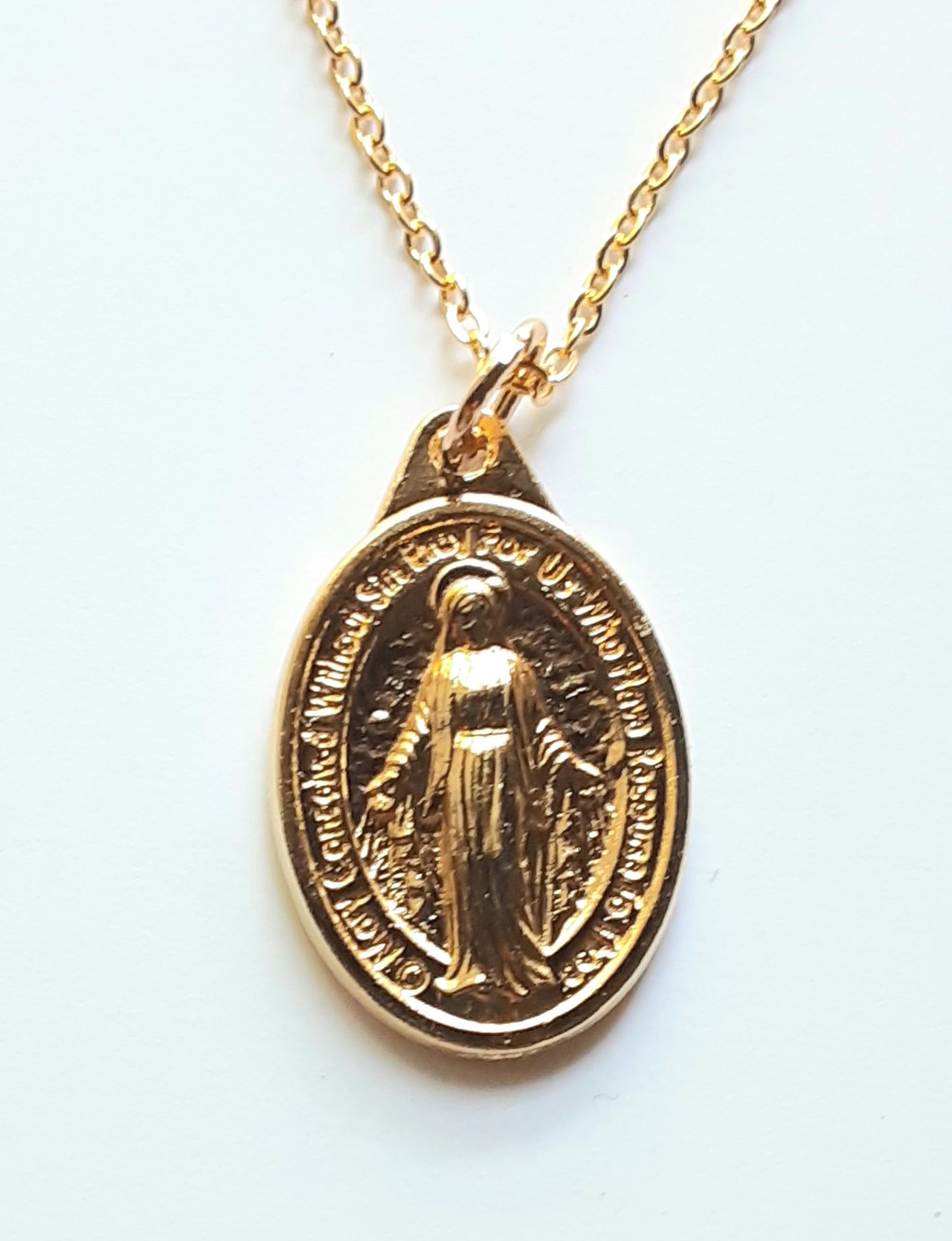 Gold Miraculous Medal Necklace