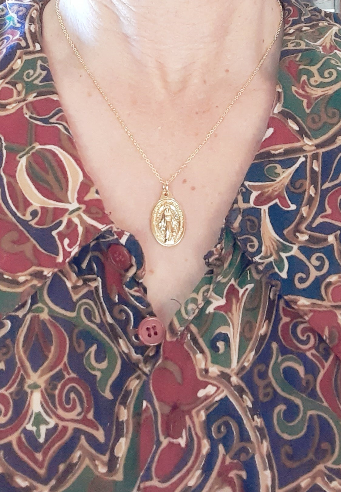 Gold Miraculous Medal Necklace