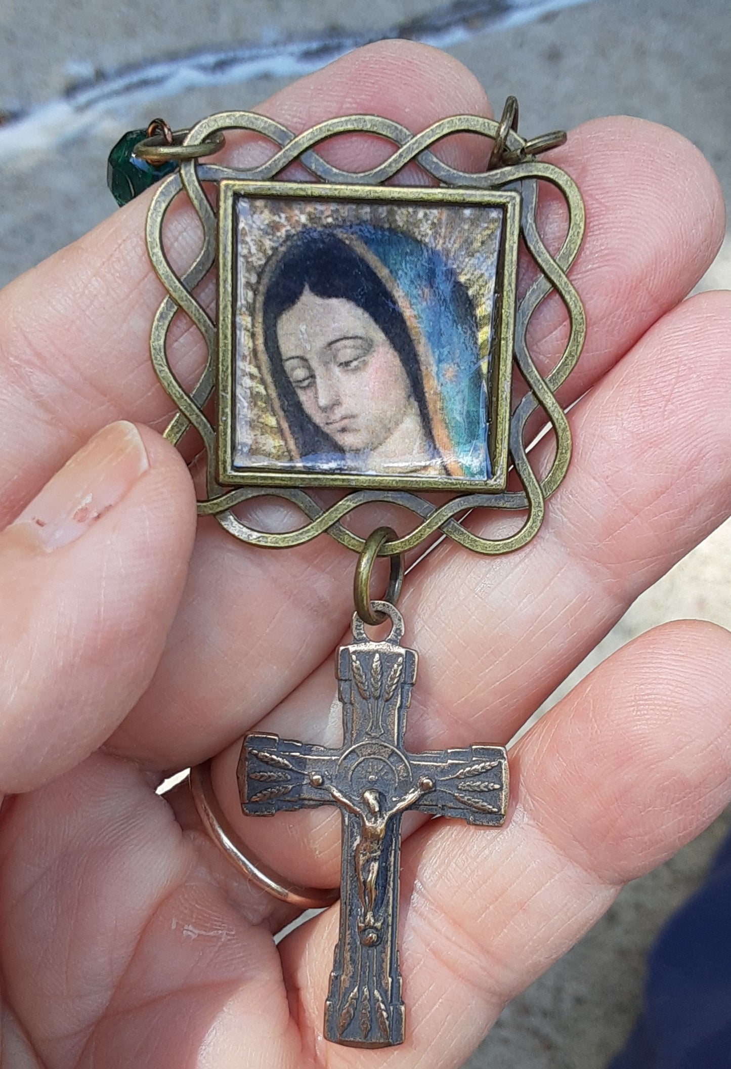 Our Lady of Guadalupe Dark Green Single Decade Rosary