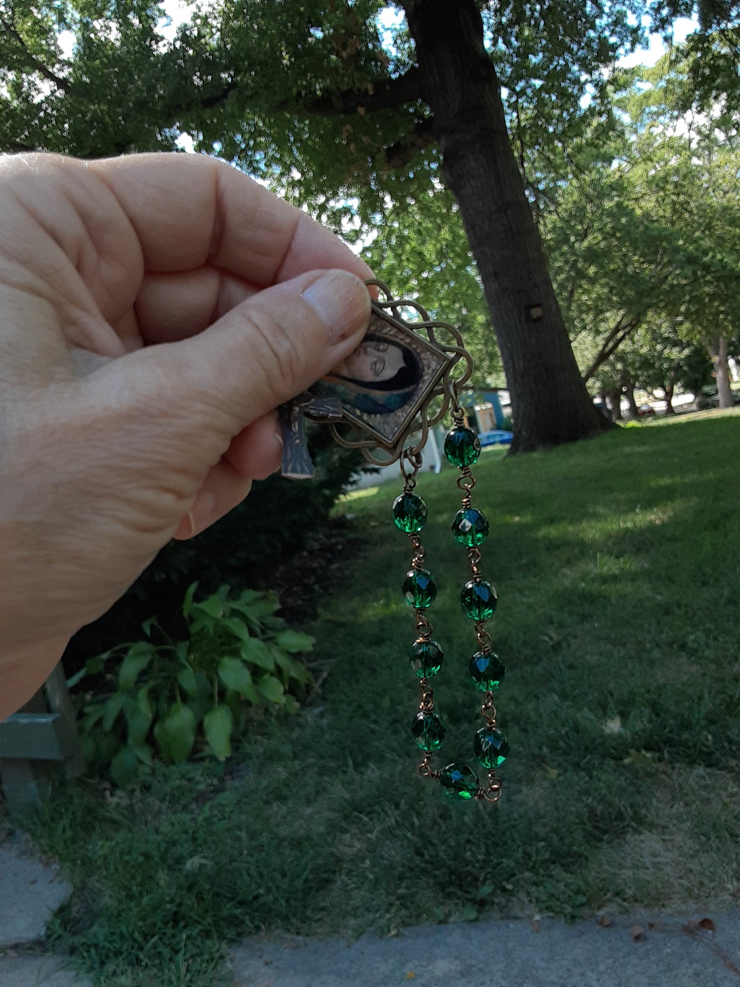 Our Lady of Guadalupe Dark Green Single Decade Rosary