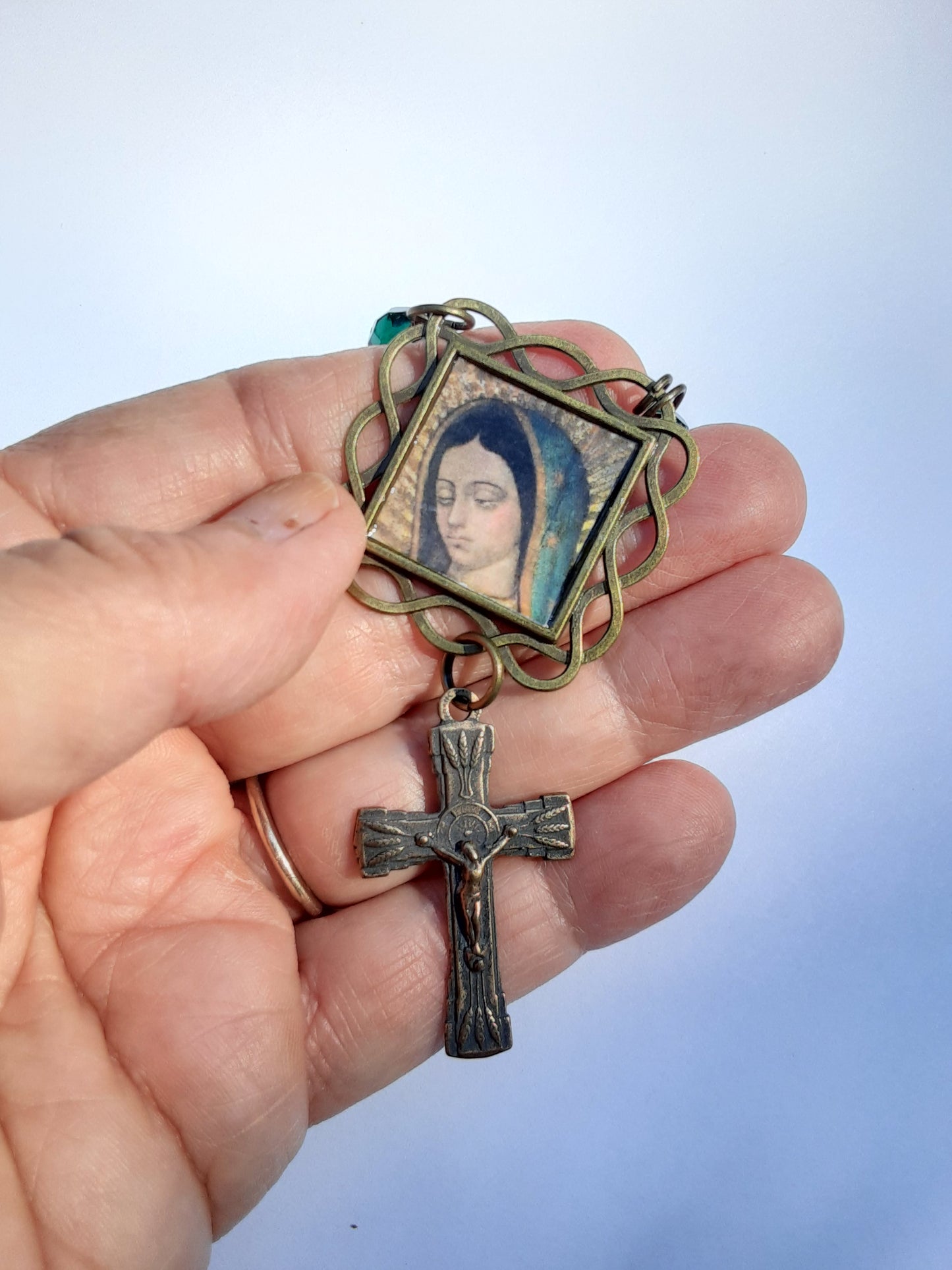 Our Lady of Guadalupe Dark Green Single Decade Rosary