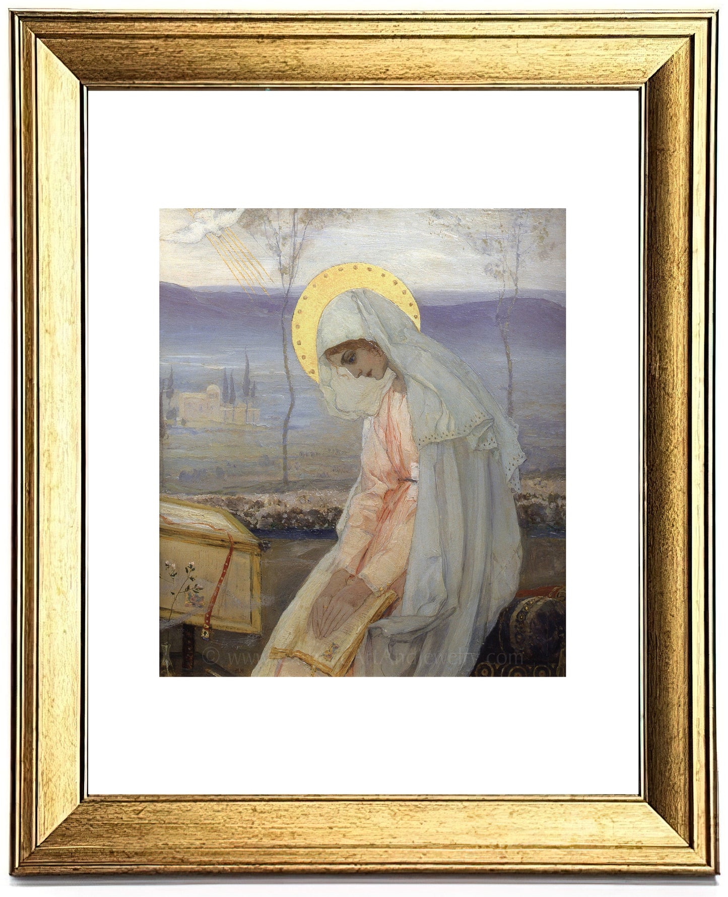 The Annunciation: The Virgin Mary by Mikhail Nesterov – 3 sizes – Vintage Catholic Art Print – Archival Quality