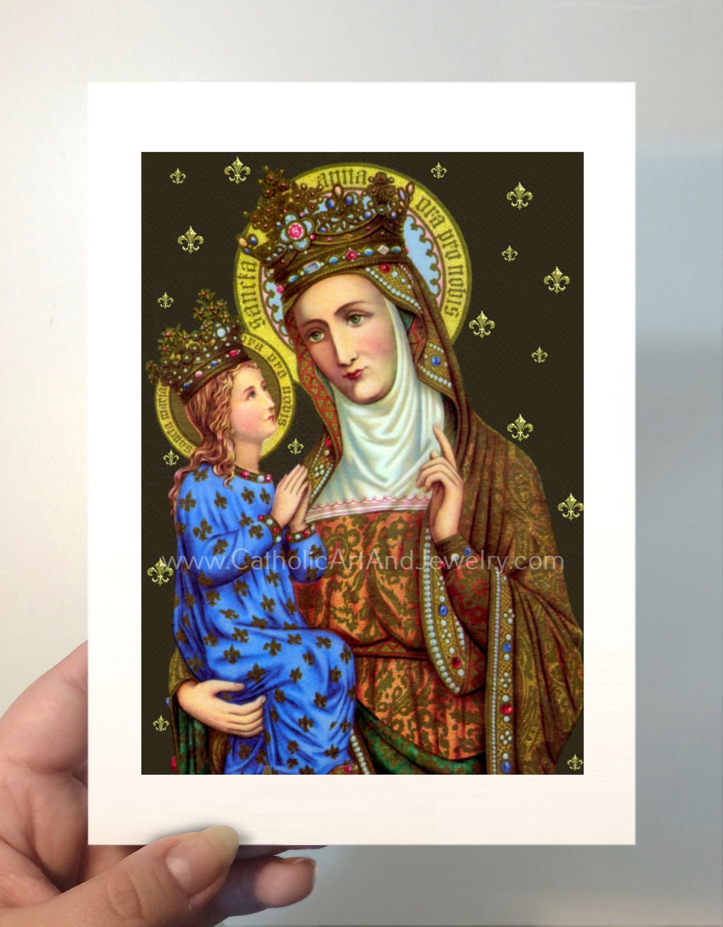 Saint Anne DeBupre – Saint Anne with Mary – Patron of Housewives, Mothers and Grandmothers – Archival Print – Catholic Art