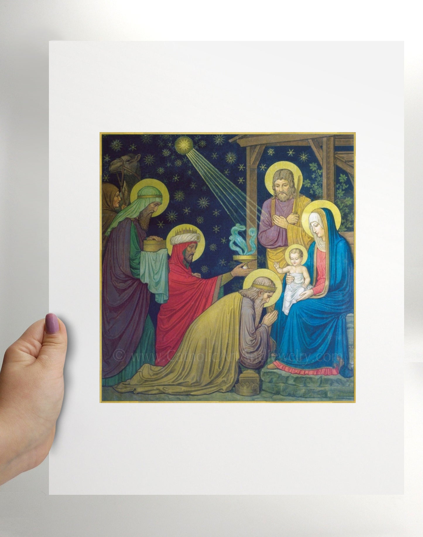 Christmas Nativity by Benedictine monks–8.5x11" – Catholic Art Print – Archival Quality – Christmas Print –