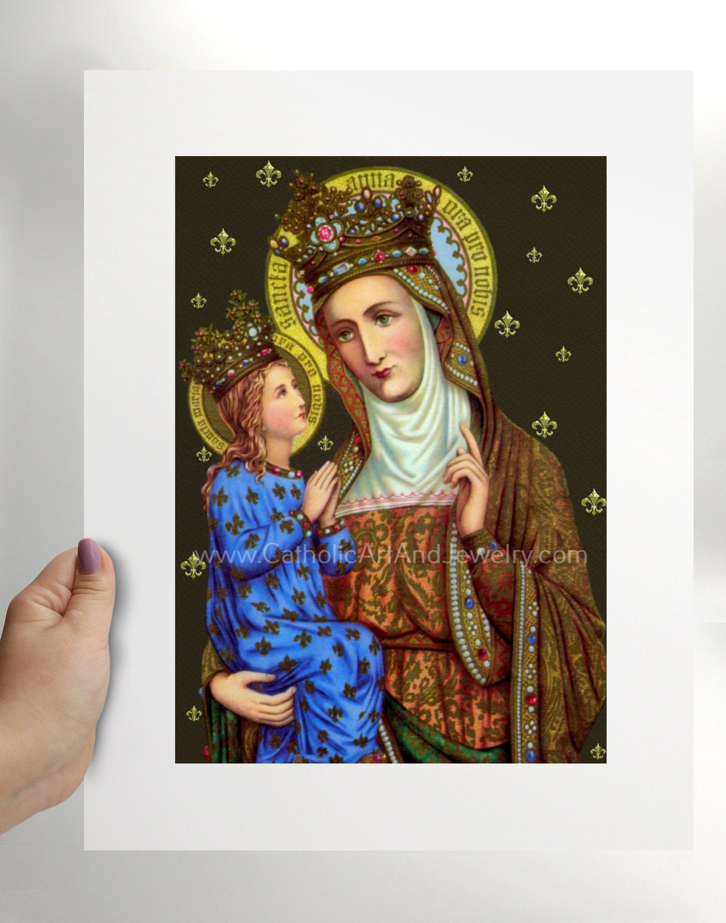 Saint Anne DeBupre – Saint Anne with Mary – Patron of Housewives, Mothers and Grandmothers – Archival Print – Catholic Art