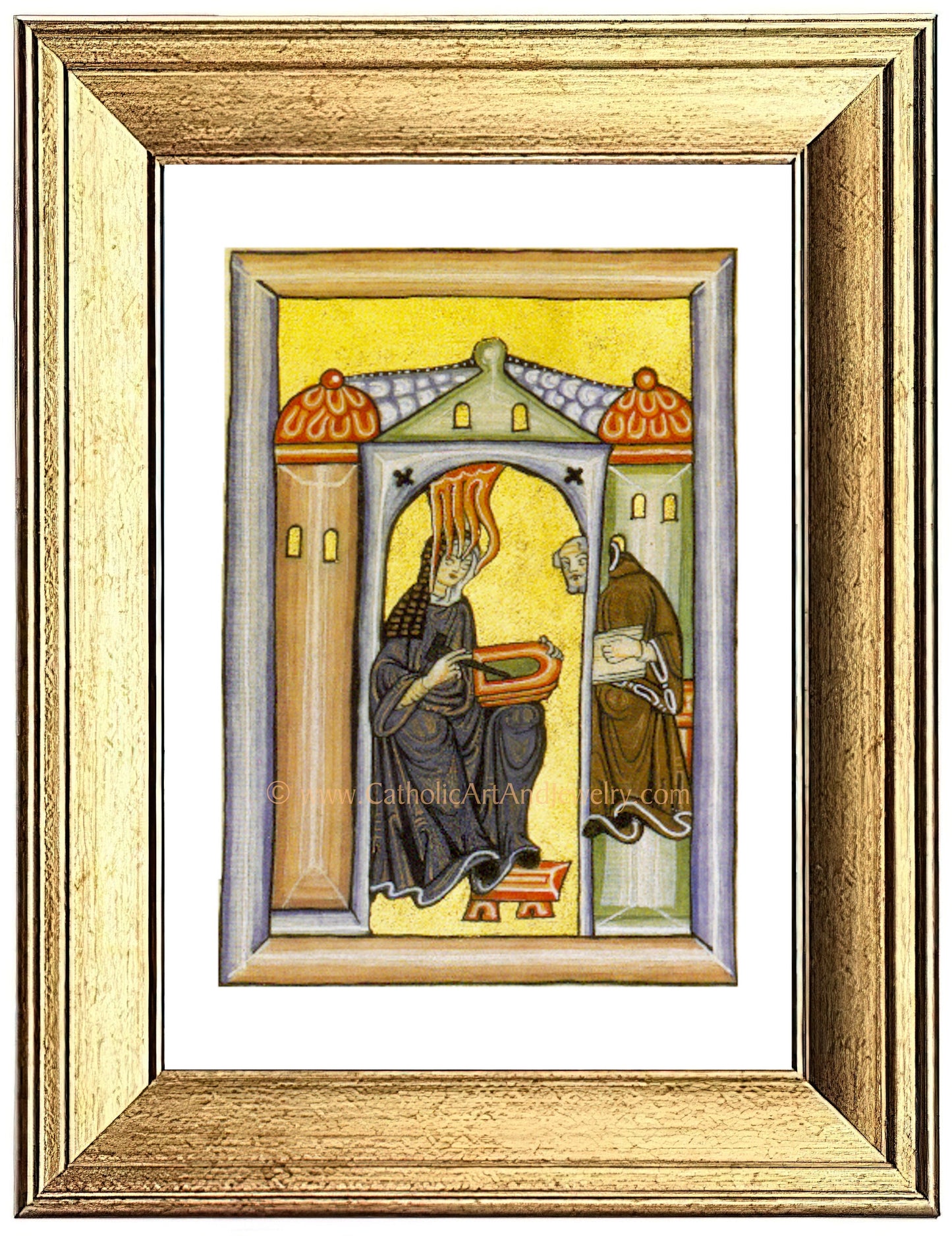 Hildegard of Bingen – “Self Portrait” – Catholic Art Print – Mystic Visions – Archival Quality – Catholic Gift