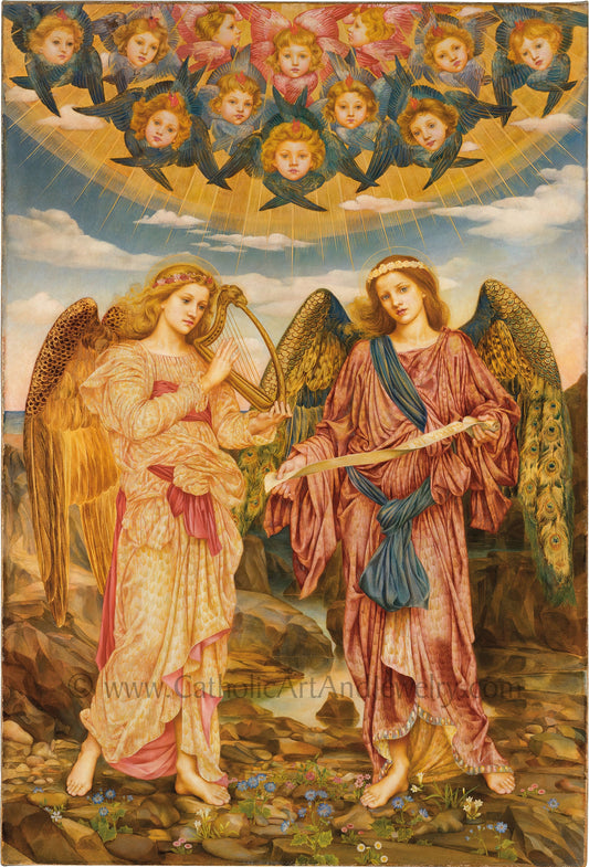 Gloria in Excelsis – by Evelyn De Morgan – Catholic Art Print – Archival – Catholic Gift – Angel