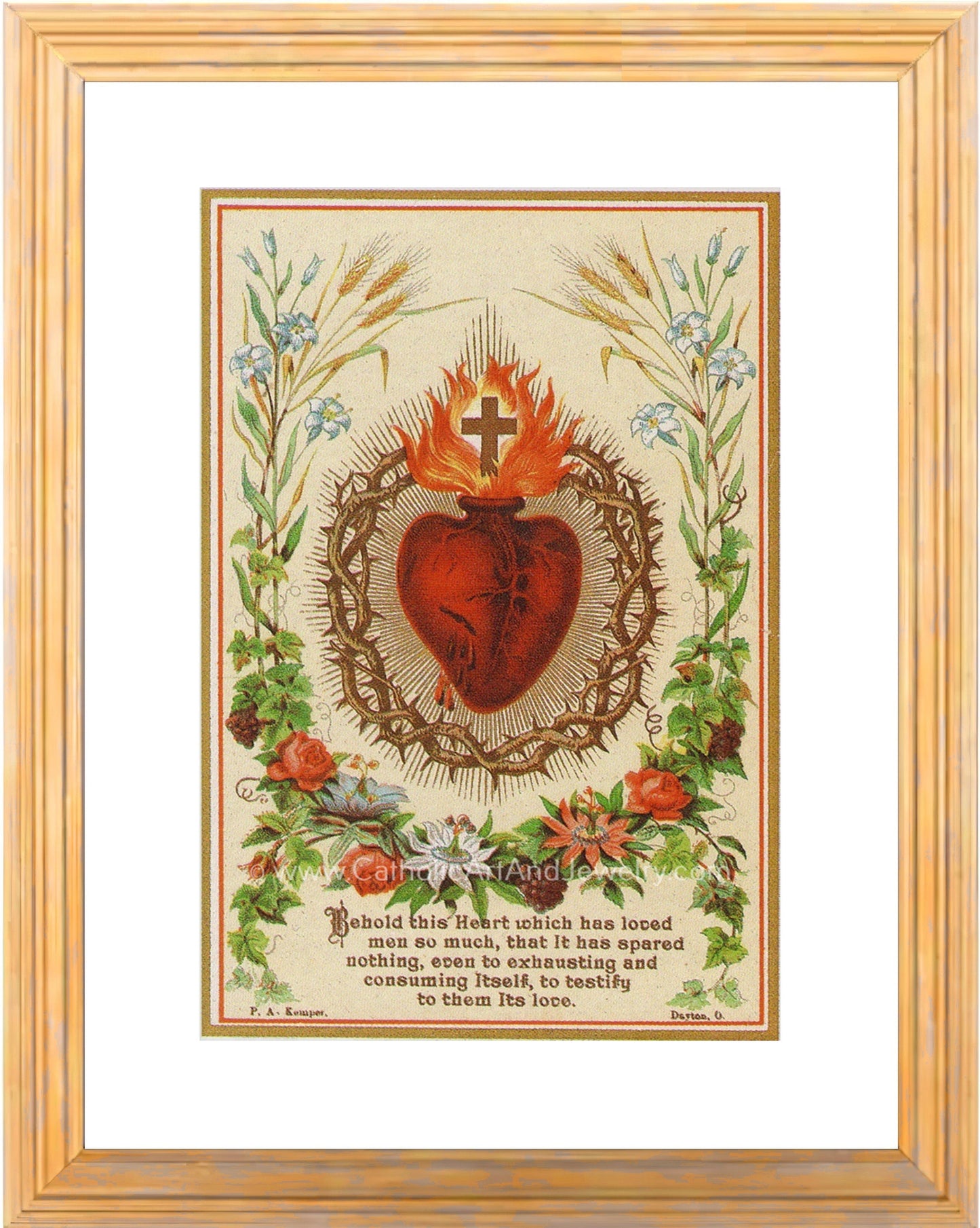 Sacred Heart of Jesus – based on a Vintage Holy Card – Catholic Art Print – Archival Quality