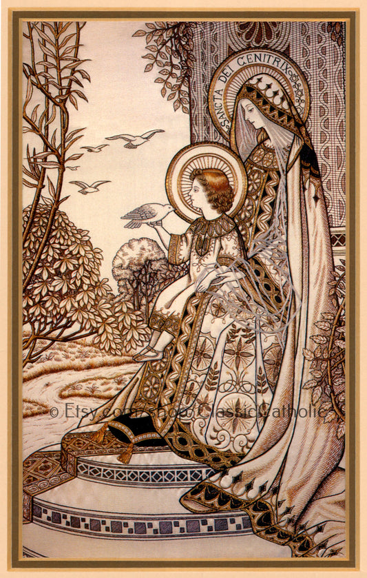 Madonna and Child – Loreto Embroideries – Vintage Catholic Art Print – Archival Quality