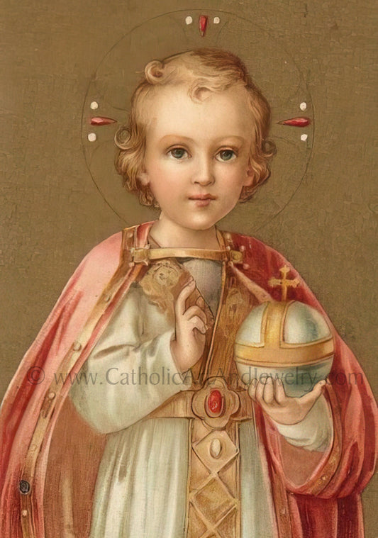 Infant of Prague – based on a Vintage Holy Card – Catholic Art Print