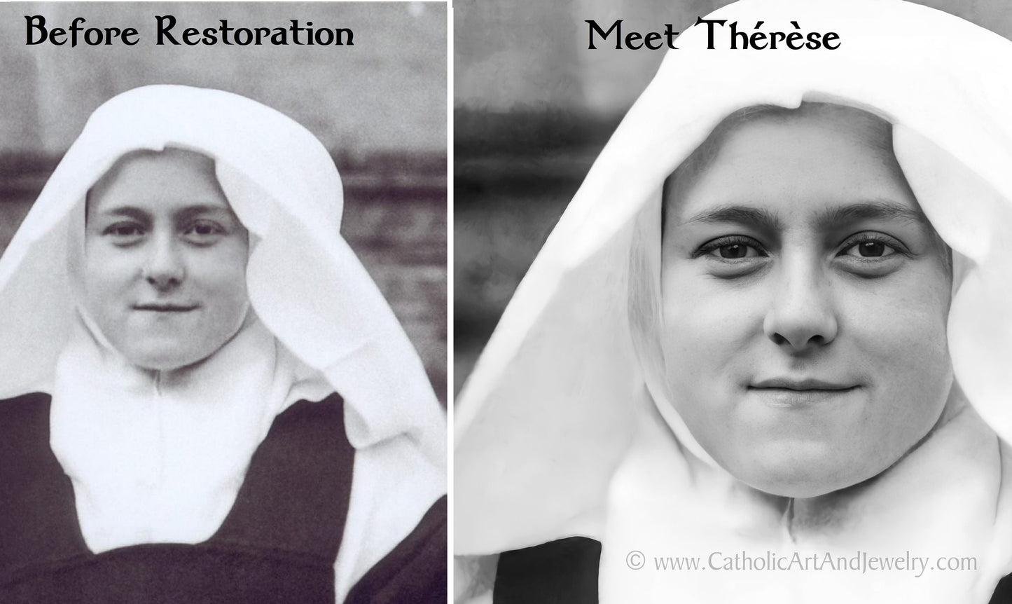St. Therese – Exclusive Restoration! – Vivid Photo – Saint Theresa Novice– Catholic Gift