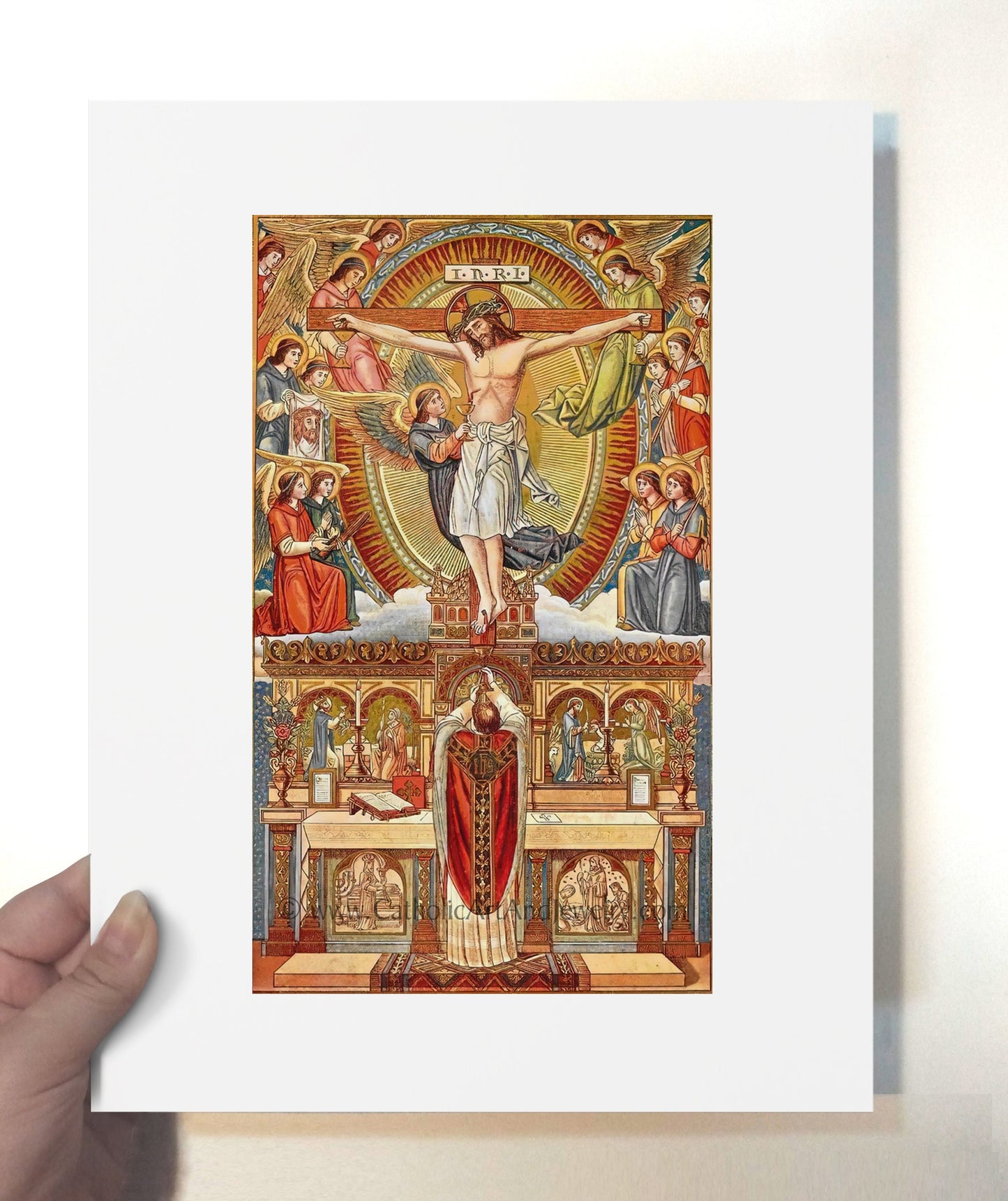 The Holy Mass –4 Sizes – based on a Vintage Holy Card – Catholic Art Print – Archival Quality