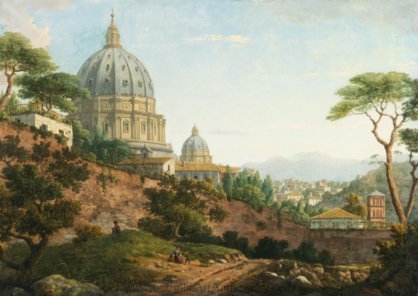 Rome, a View of Saint Peter's Basilica – 4 sizes – William Marlow– Catholic Art Print