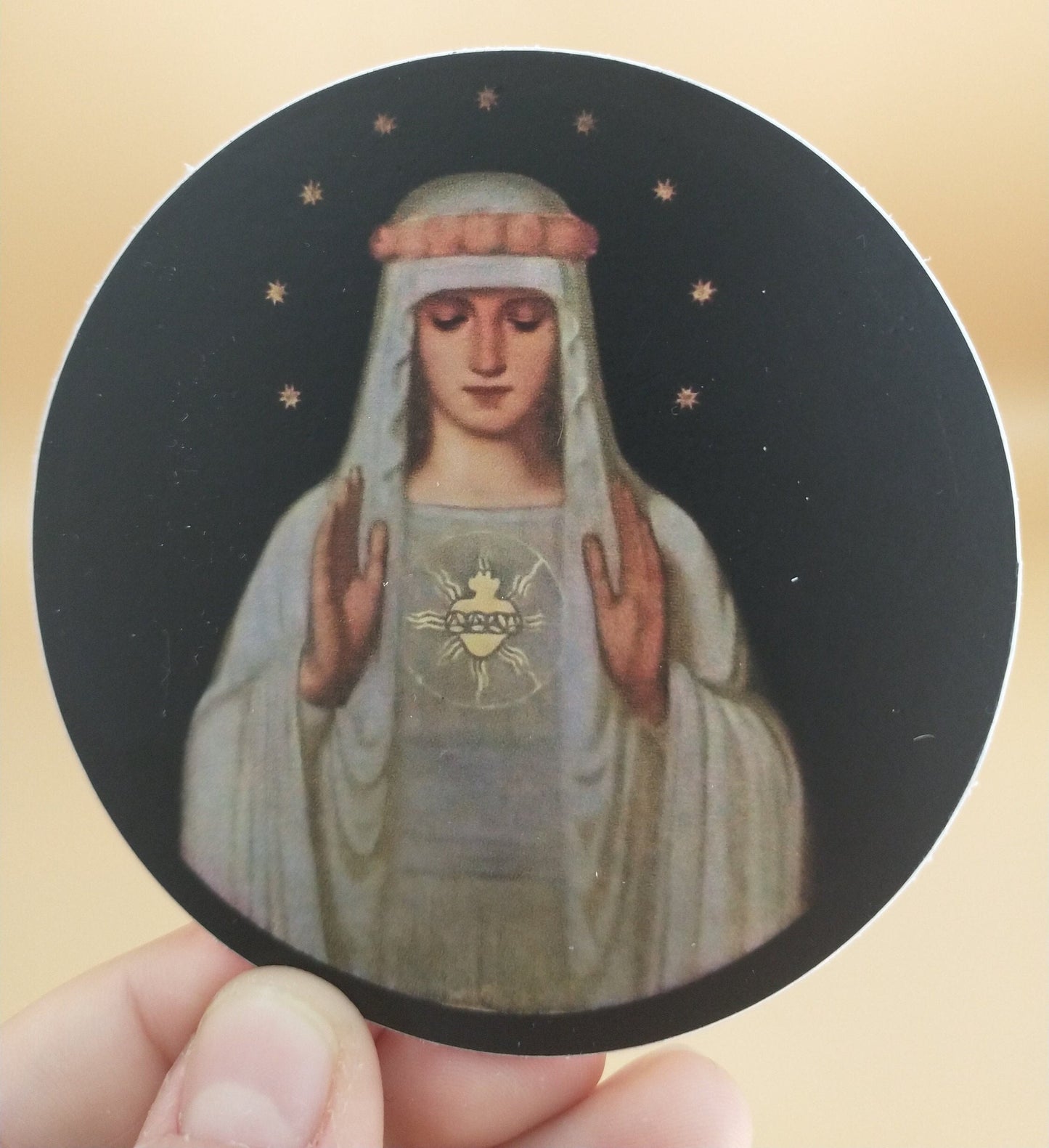 Sticker–Immaculate Heart of Mary – by Fritz Kunz – Catholic Sticker – High Quality Vinyl