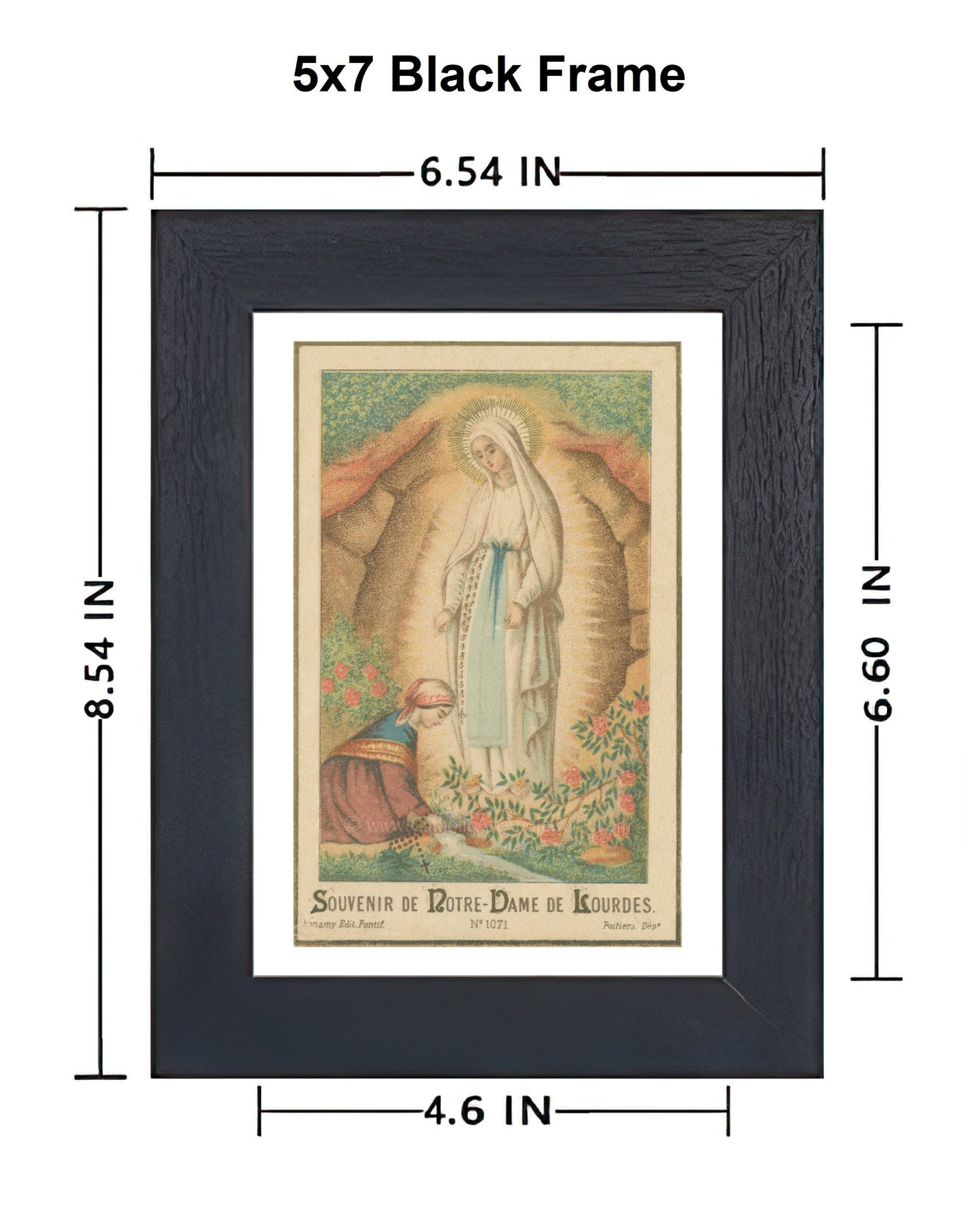 Our Lady of Lourdes – Based on Vintage Holy Card – 3 sizes – Catholic Art