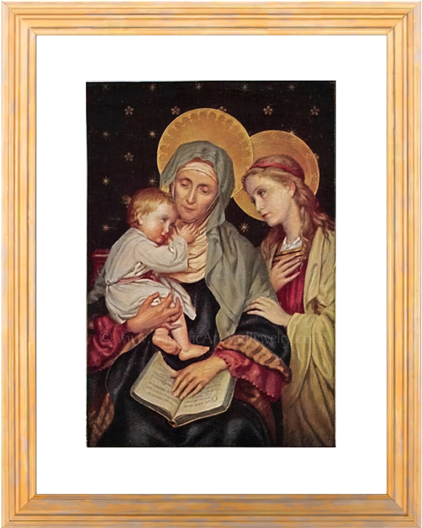 Saint Anne, Grandmother of the Church - Patron of Housewives, Mothers, and Grandmothers - Archival Print - Catholic Art