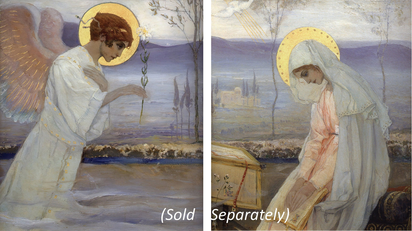 The Annunciation: The Angel Gabriel by Mikhail Nesterov – 3 sizes – Vintage Catholic Art Print – Archival Quality