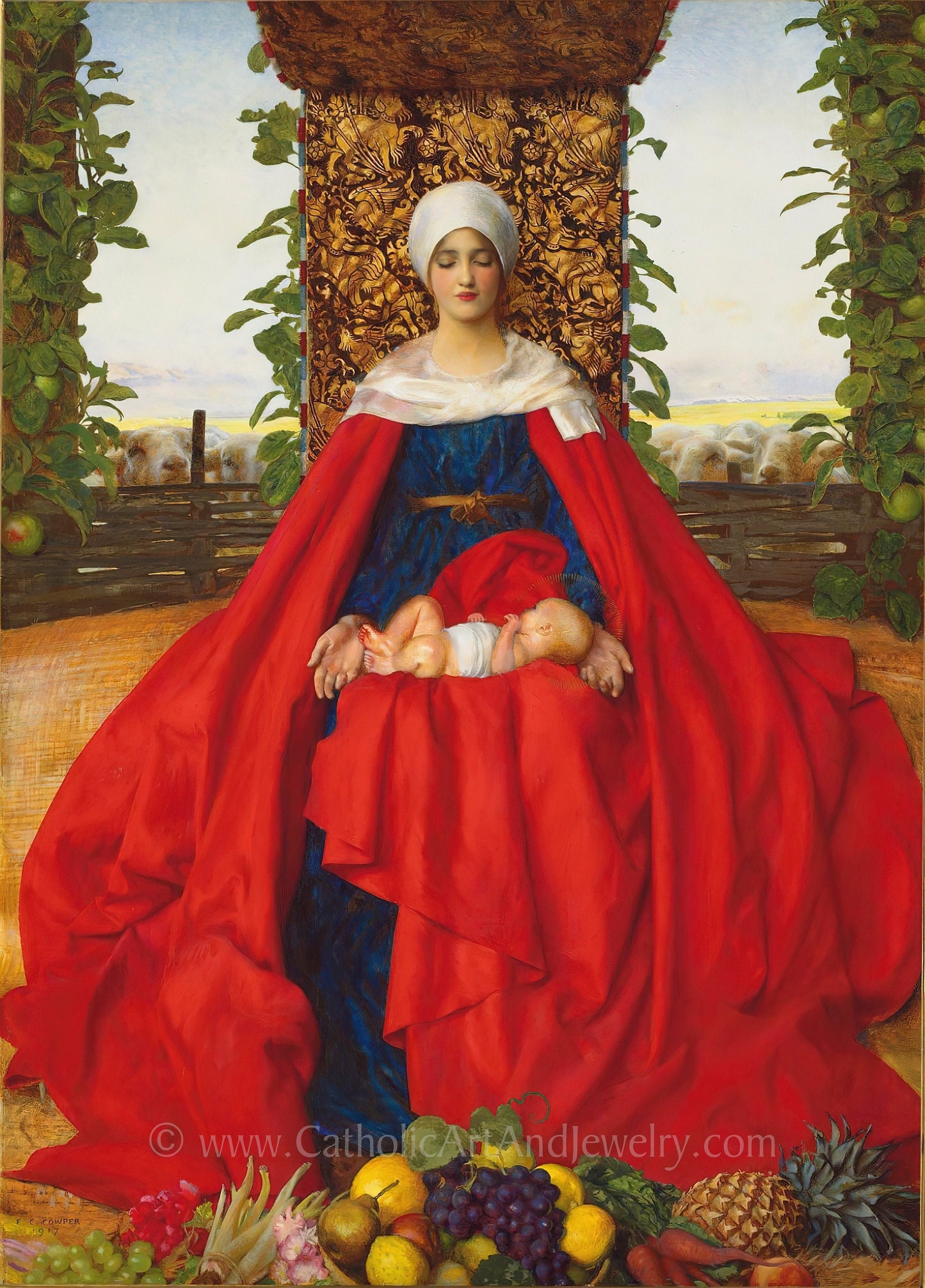 Our Lady of the Fruits of the Earth – Frank Cadogan Cowper – Beautiful Catholic Art Print