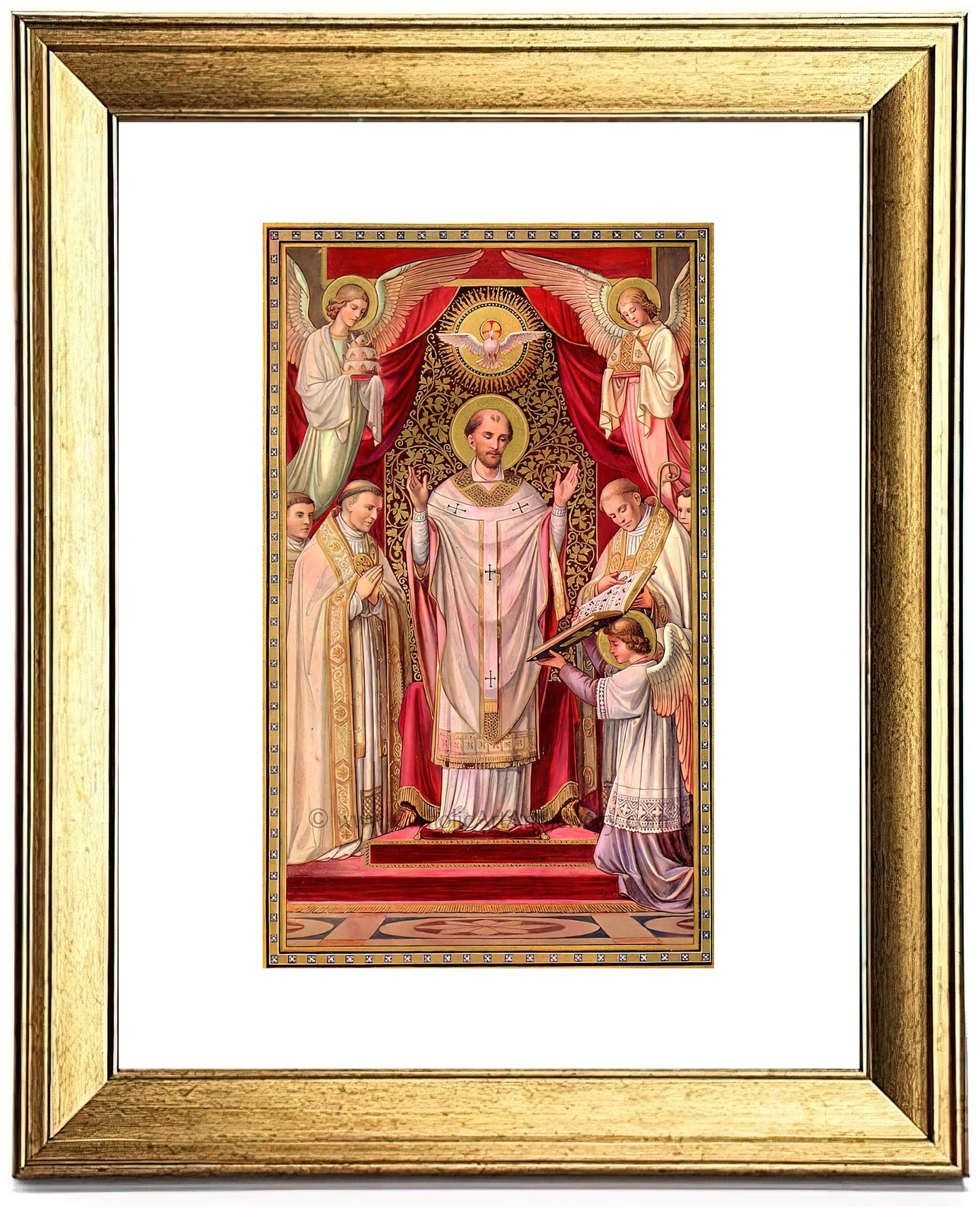 St. Gregory the Great – 3 sizes – Based on an Antique Holy Card – Catholic Art Print – Archival Quality
