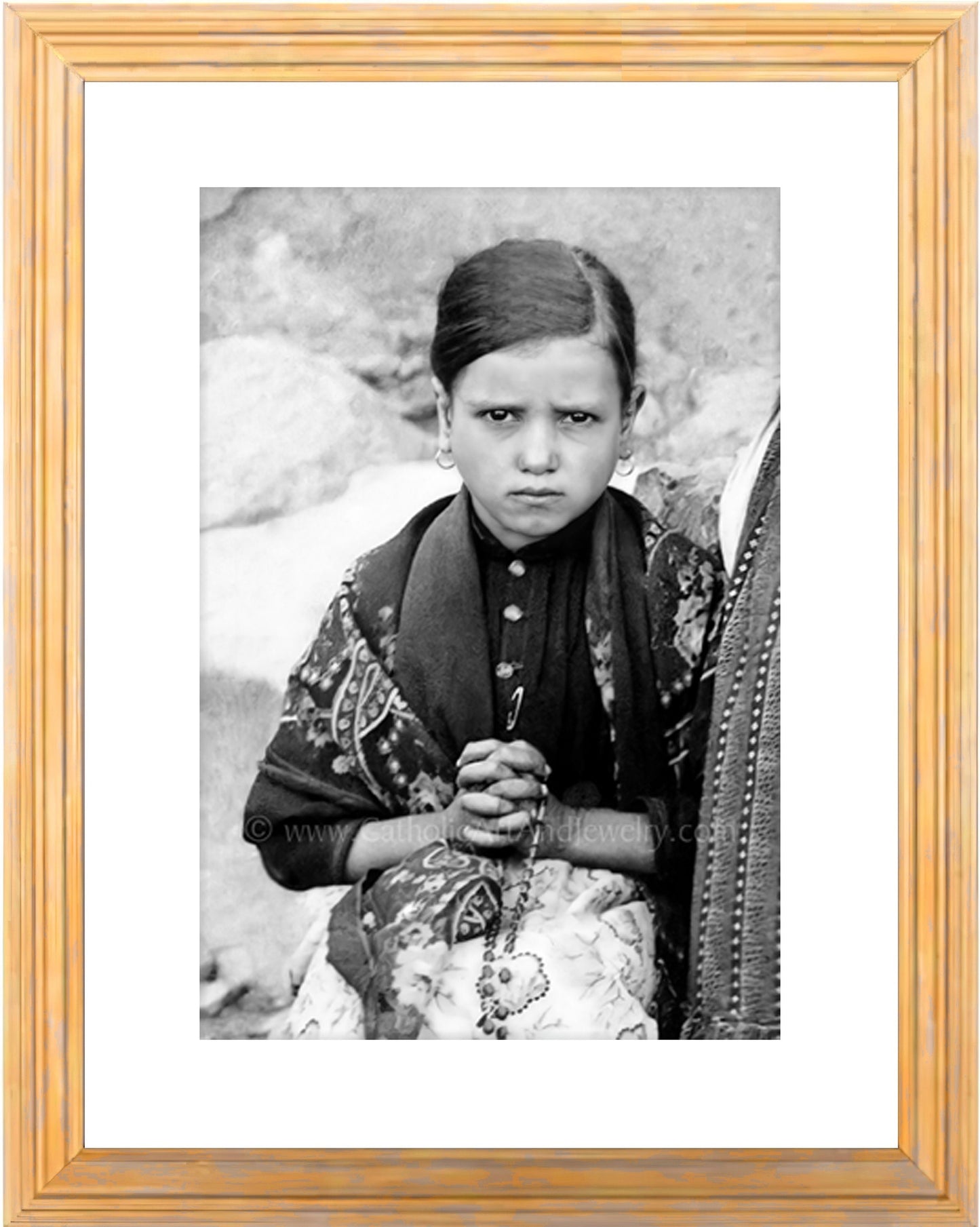 Exclusive! St. Jacinta of Fatima - AI Restored Photo! - 3 sizes - Vintage Catholic Art