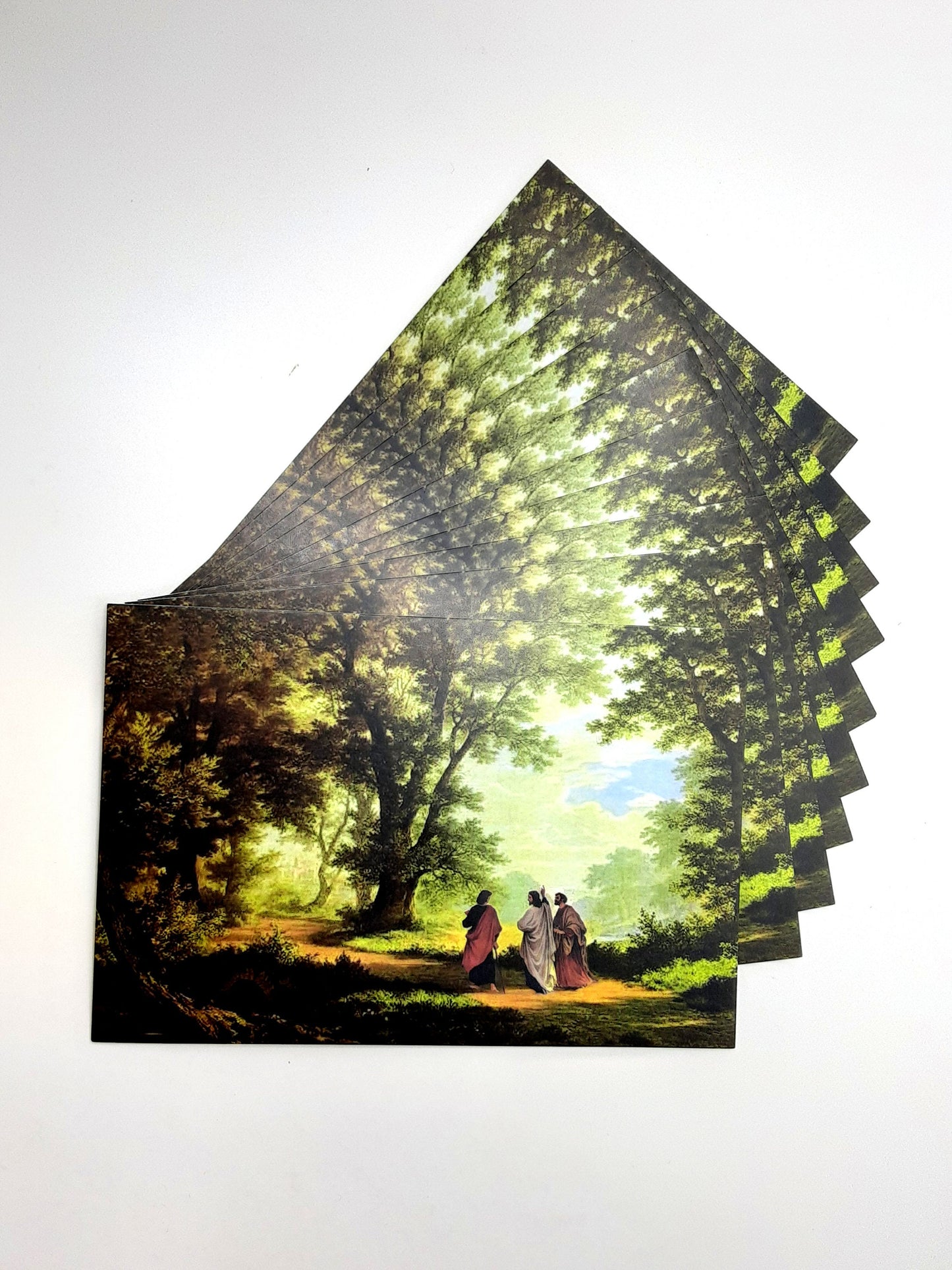 Road to Emmaus Postcard – pack of 3, 10, or 100, or One in a Gold Frame