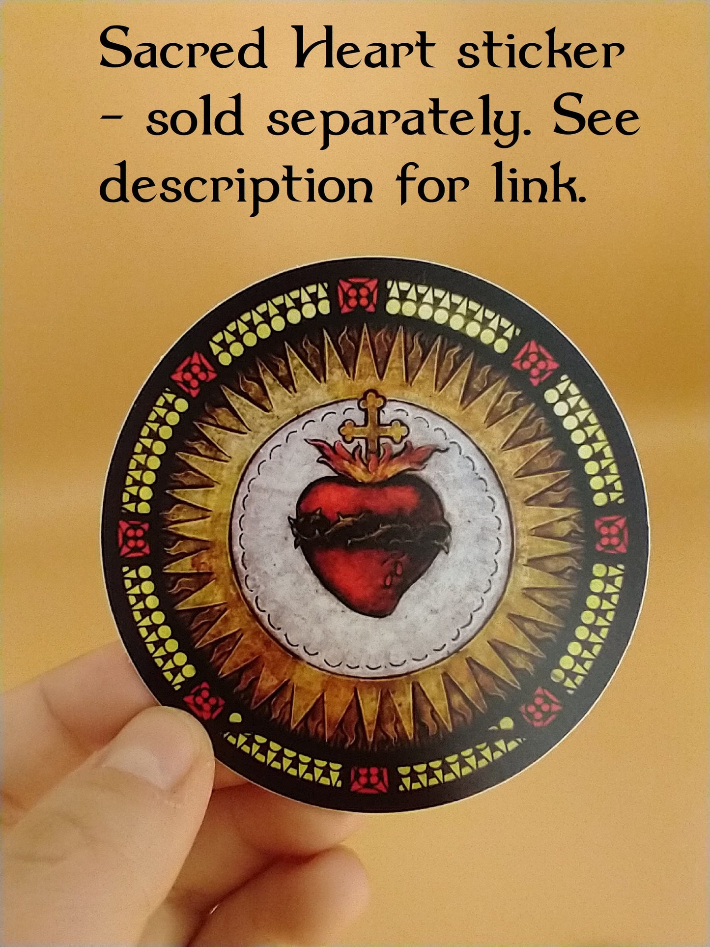 Sticker–Immaculate Heart of Mary–from Stained Glass – Catholic Sticker – High Quality Vinyl