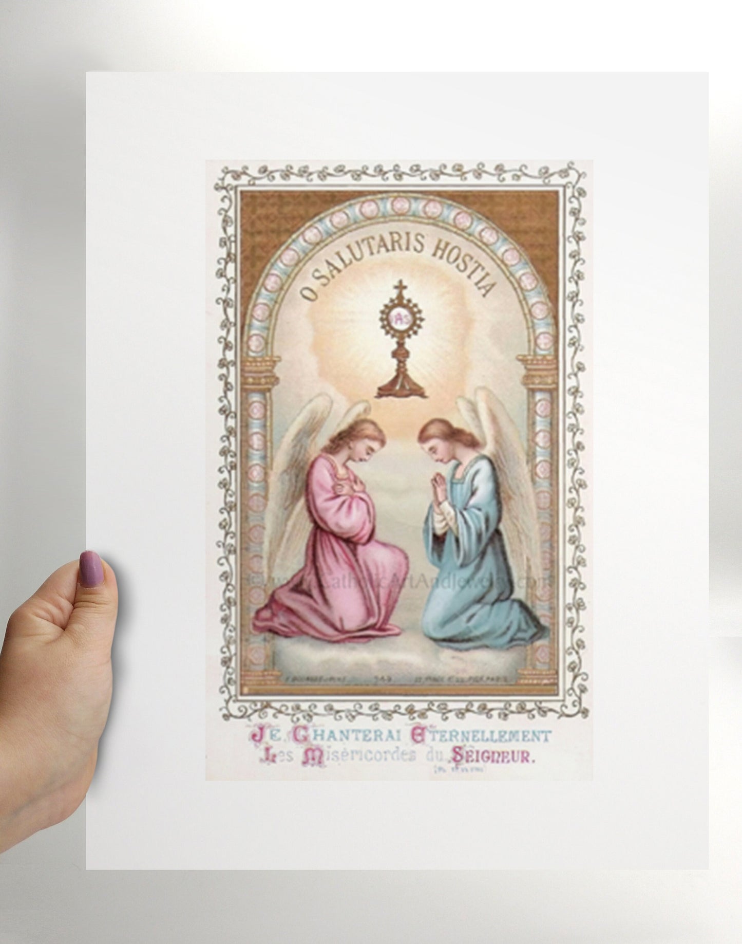 O Salutaris Hostia – O Saving Victim – 2 sizes based on a Vintage Holy Card – Catholic Art Print – Archival Quality