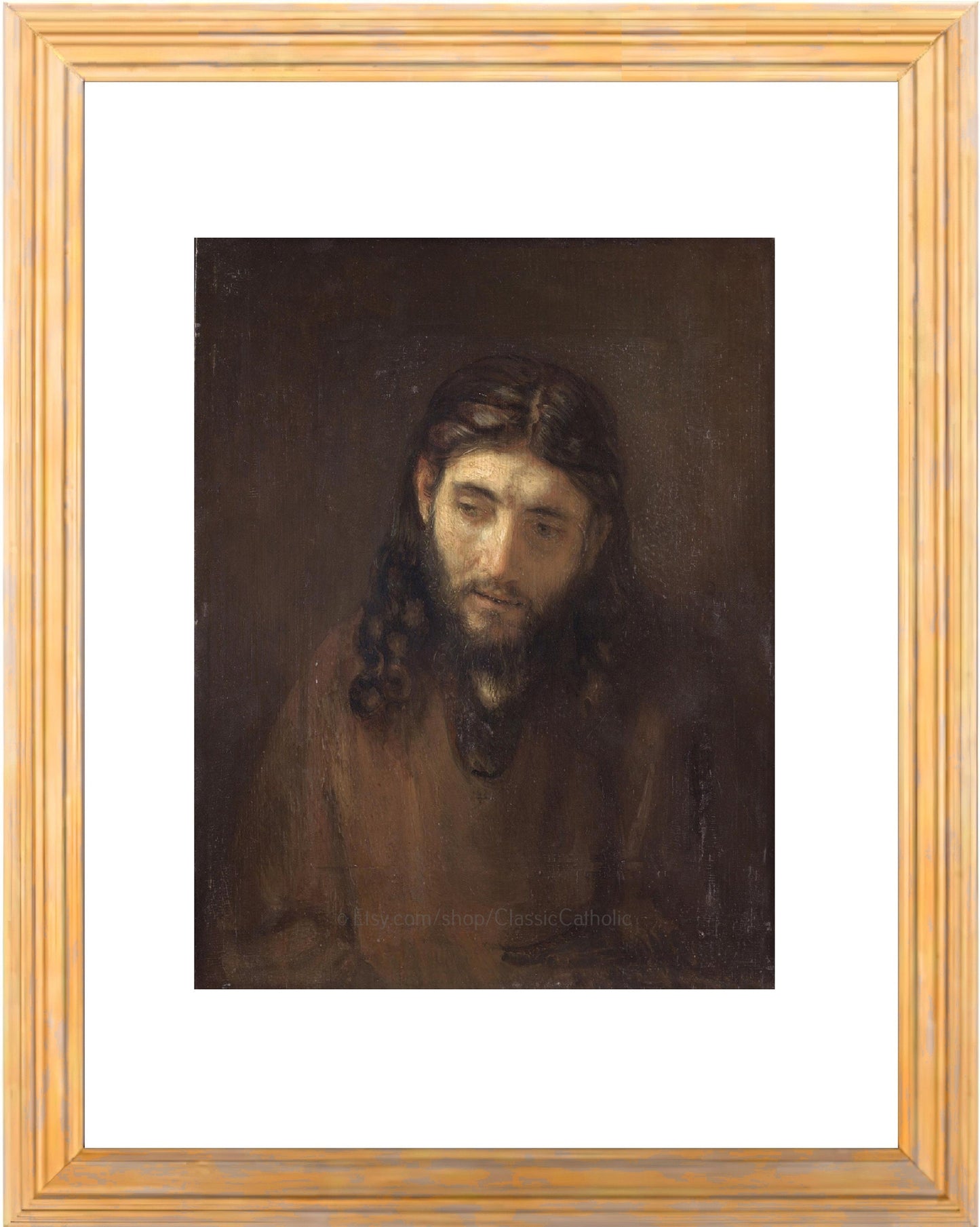Head of Christ by Rembrandt - Portrait of Jesus Christ - Print - Christian Art - Catholic Gifts - Archival Print in Three Sizes