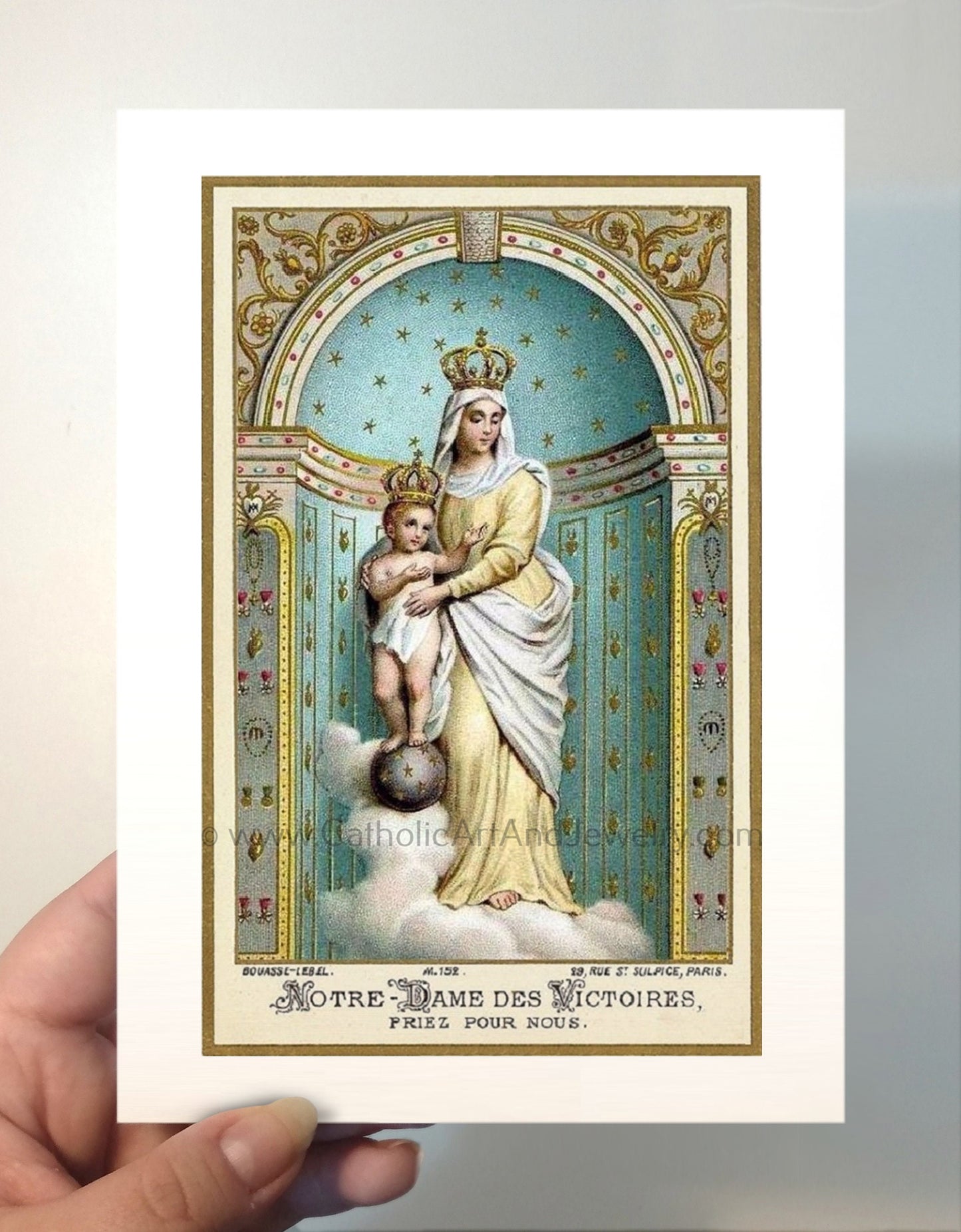 Our Lady of Victory – based on a Vintage French Holy Card – Catholic Art Print – Unique Catholic Gift