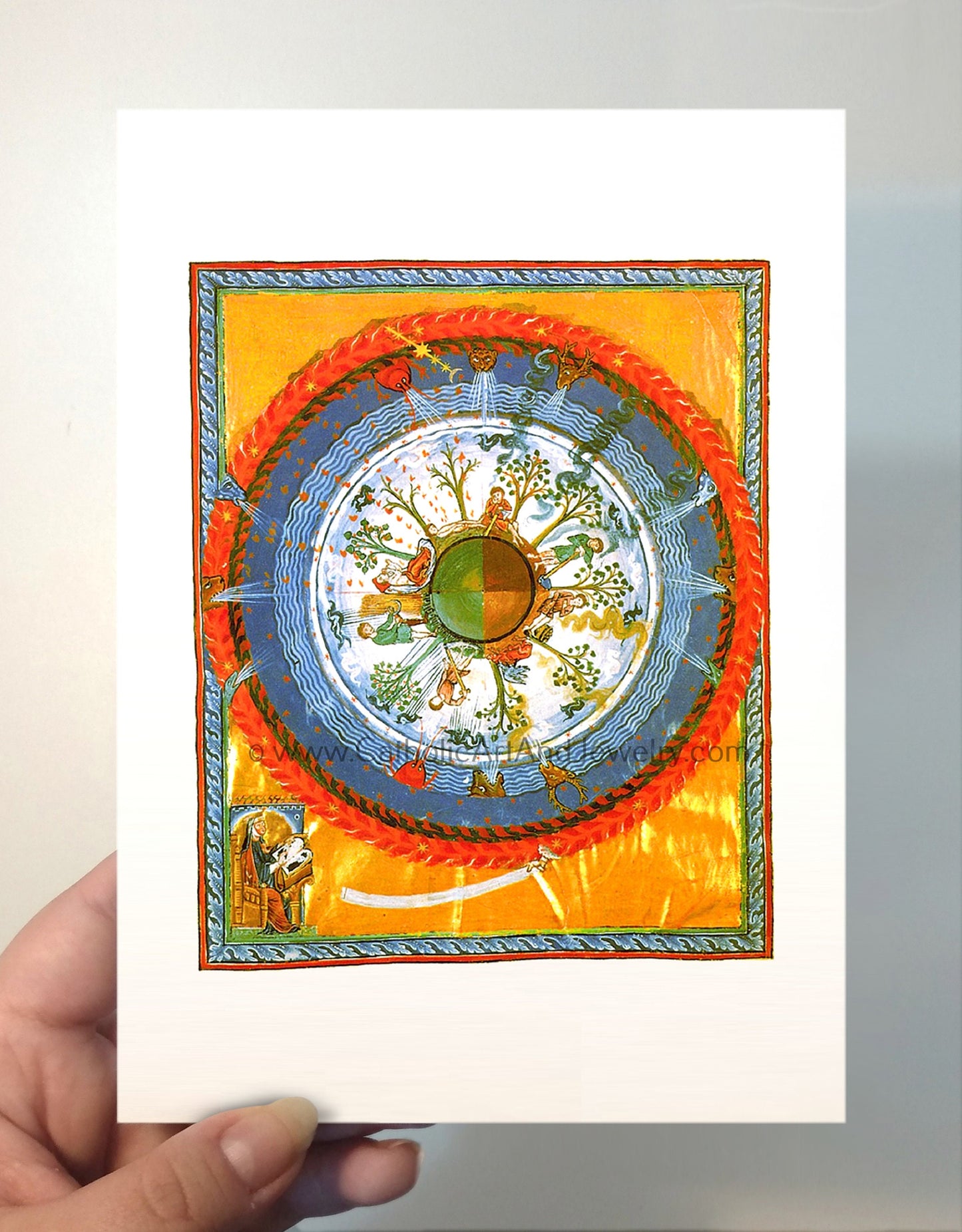 Hildegard of Bingen – "Cosmos, Body, and Soul" – Catholic Art Print – Mystic Visions – Archival Quality – Catholic Gift