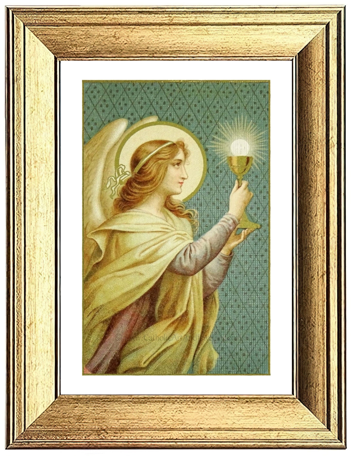 Bread of Angels – based on a Vintage French Holy Card – Catholic Art Print