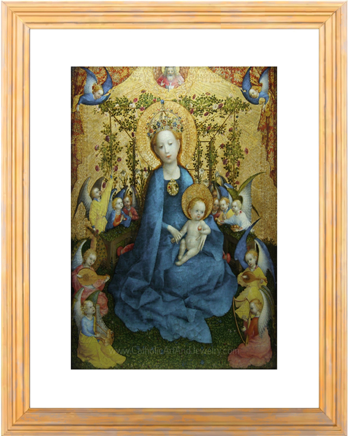 Madonna of the Rose Garden –Catholic Art Print–Catholic Mother's Gift