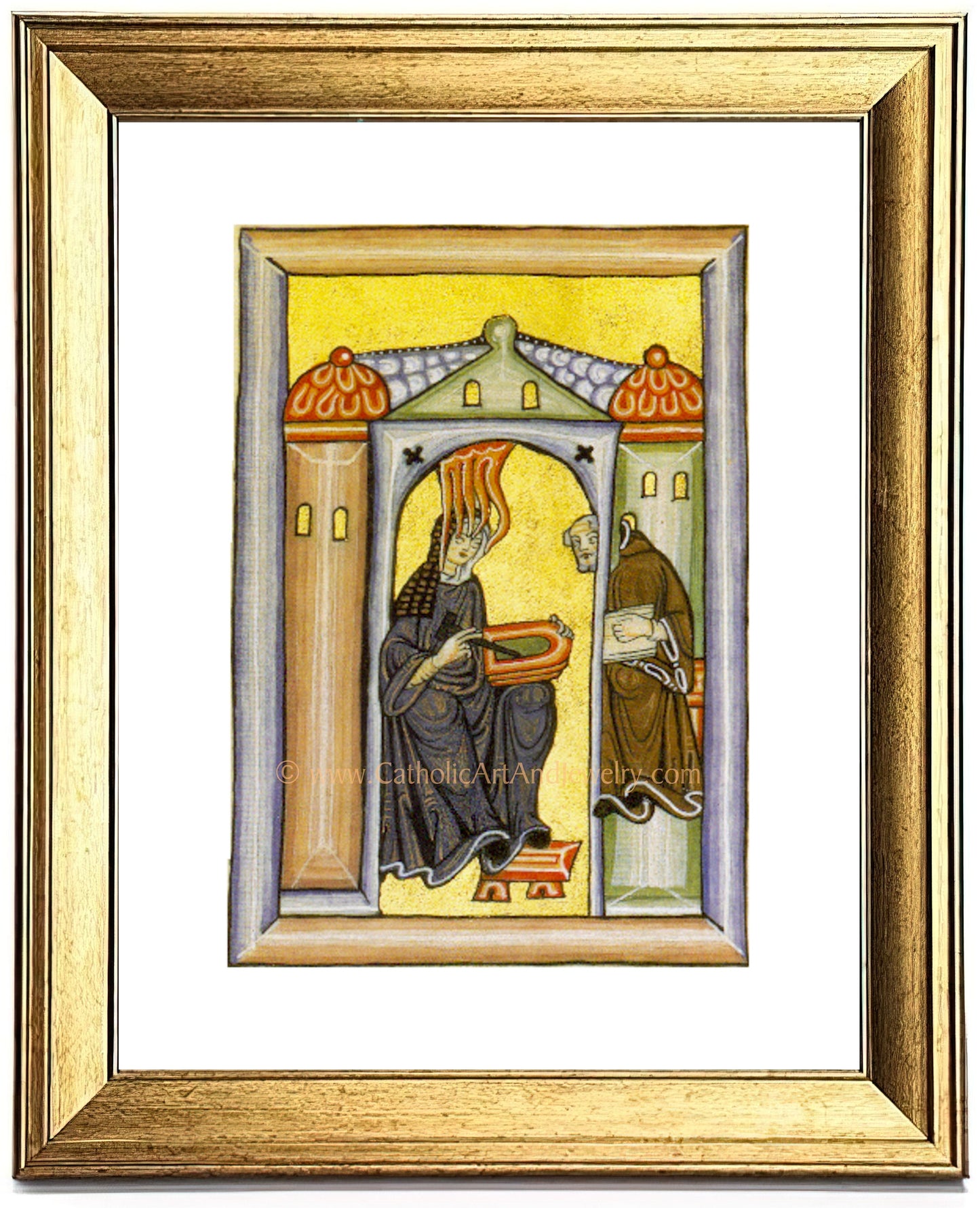 Hildegard of Bingen – “Self Portrait” – Catholic Art Print – Mystic Visions – Archival Quality – Catholic Gift