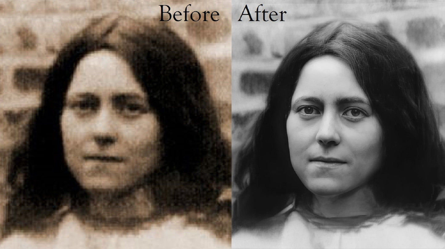 St Therese–Prayer Warrior – Exclusive Photo Restoration!