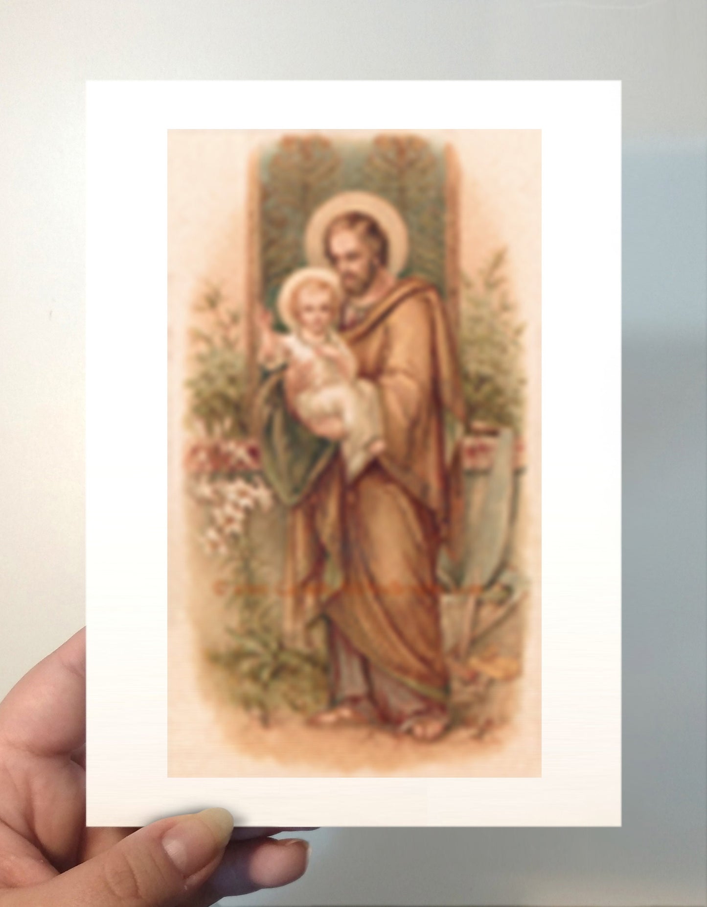 St. Joseph – based on a Vintage French Holy Card – Catholic Art Print