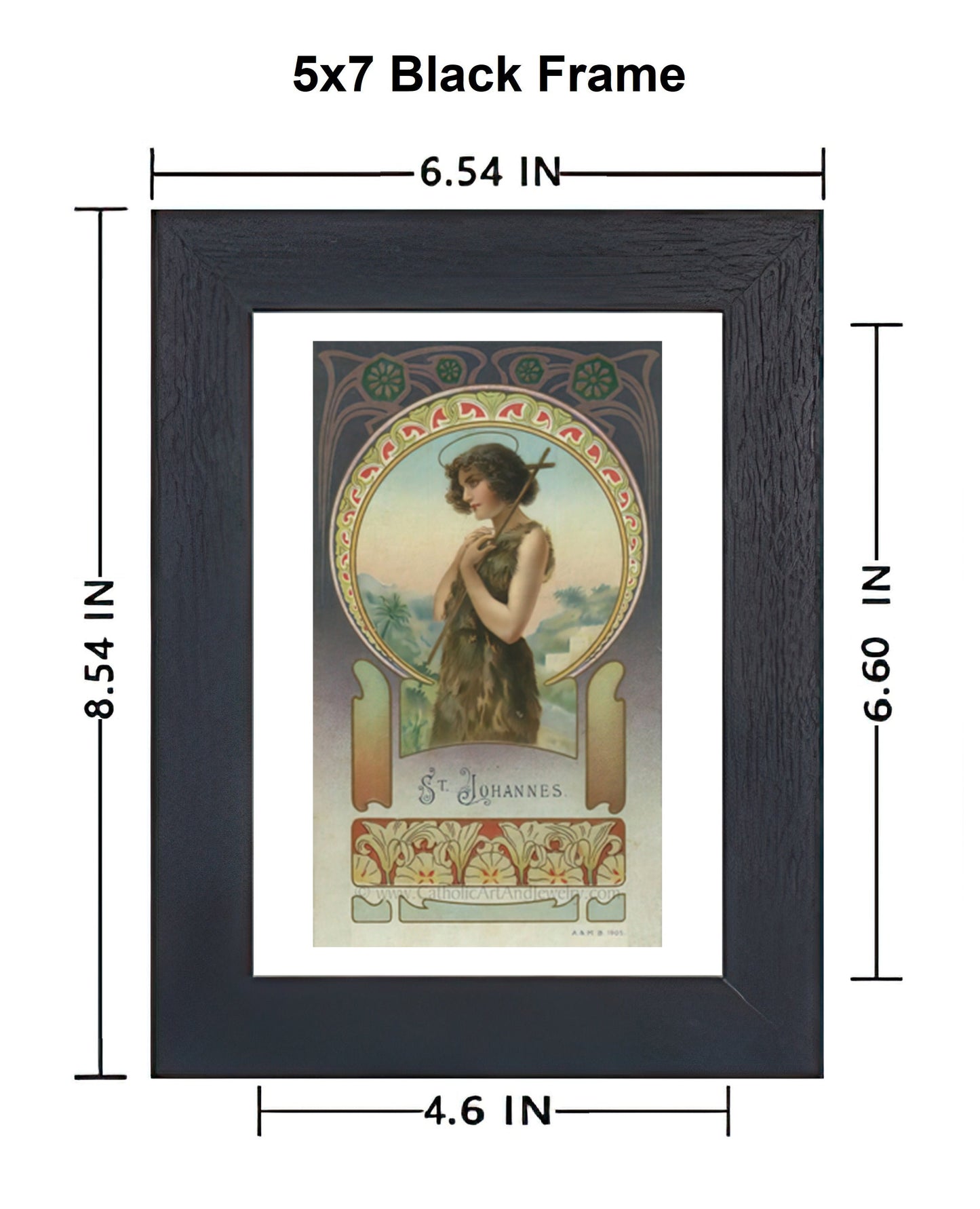 St. John the Baptist – Art Nouveau – 3 Sizes – based on a Vintage French Holy Card – Catholic Art Print