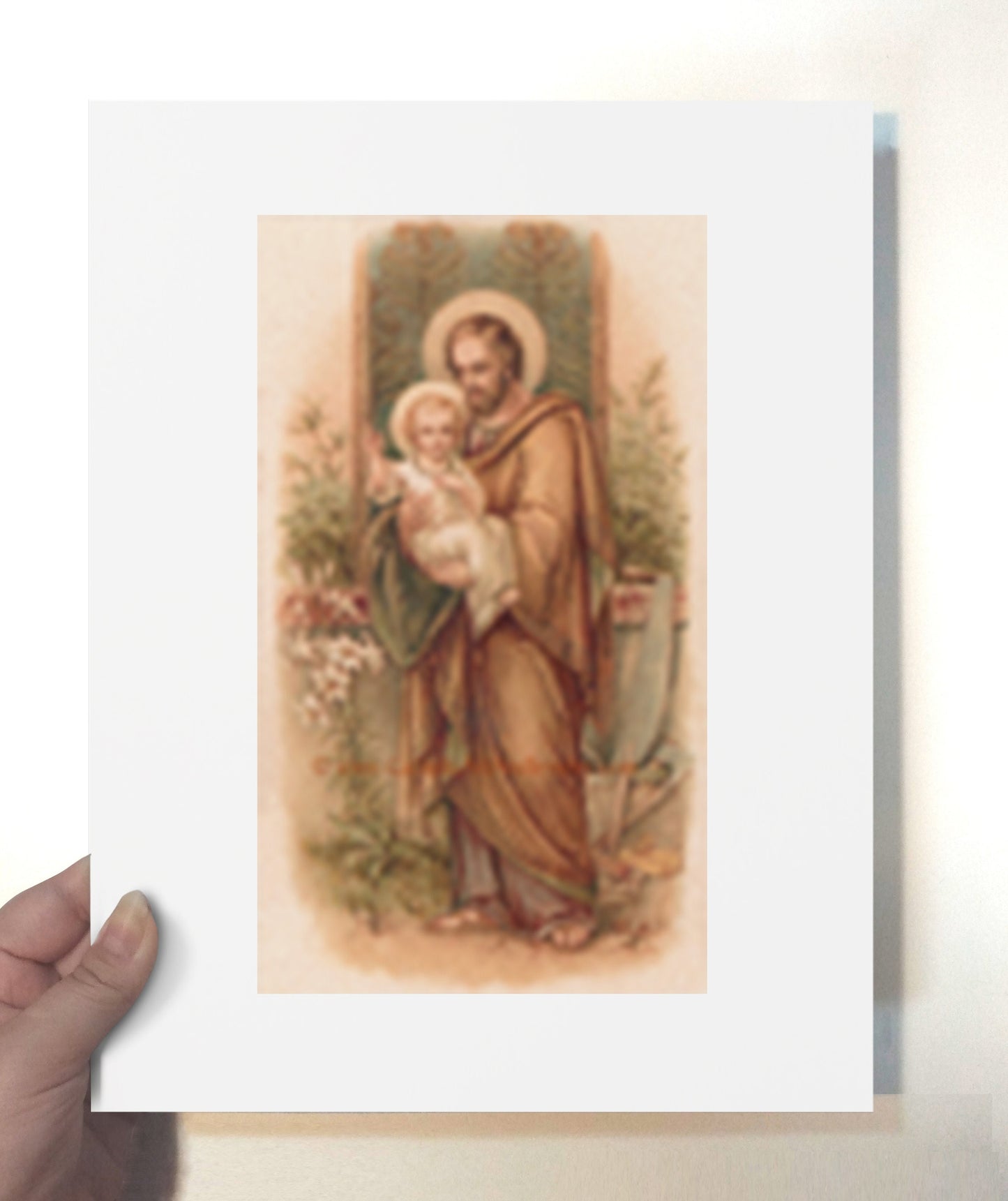 St. Joseph – based on a Vintage French Holy Card – Catholic Art Print
