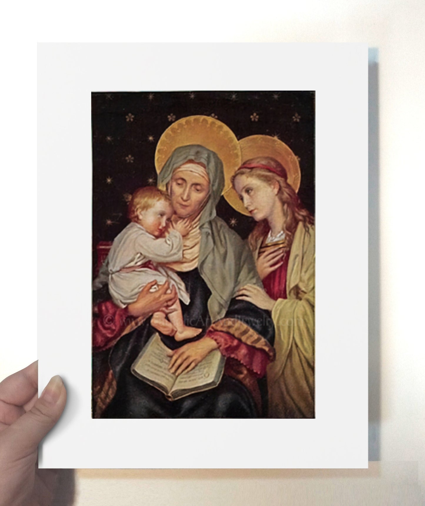 Saint Anne, Grandmother of the Church - Patron of Housewives, Mothers, and Grandmothers - Archival Print - Catholic Art