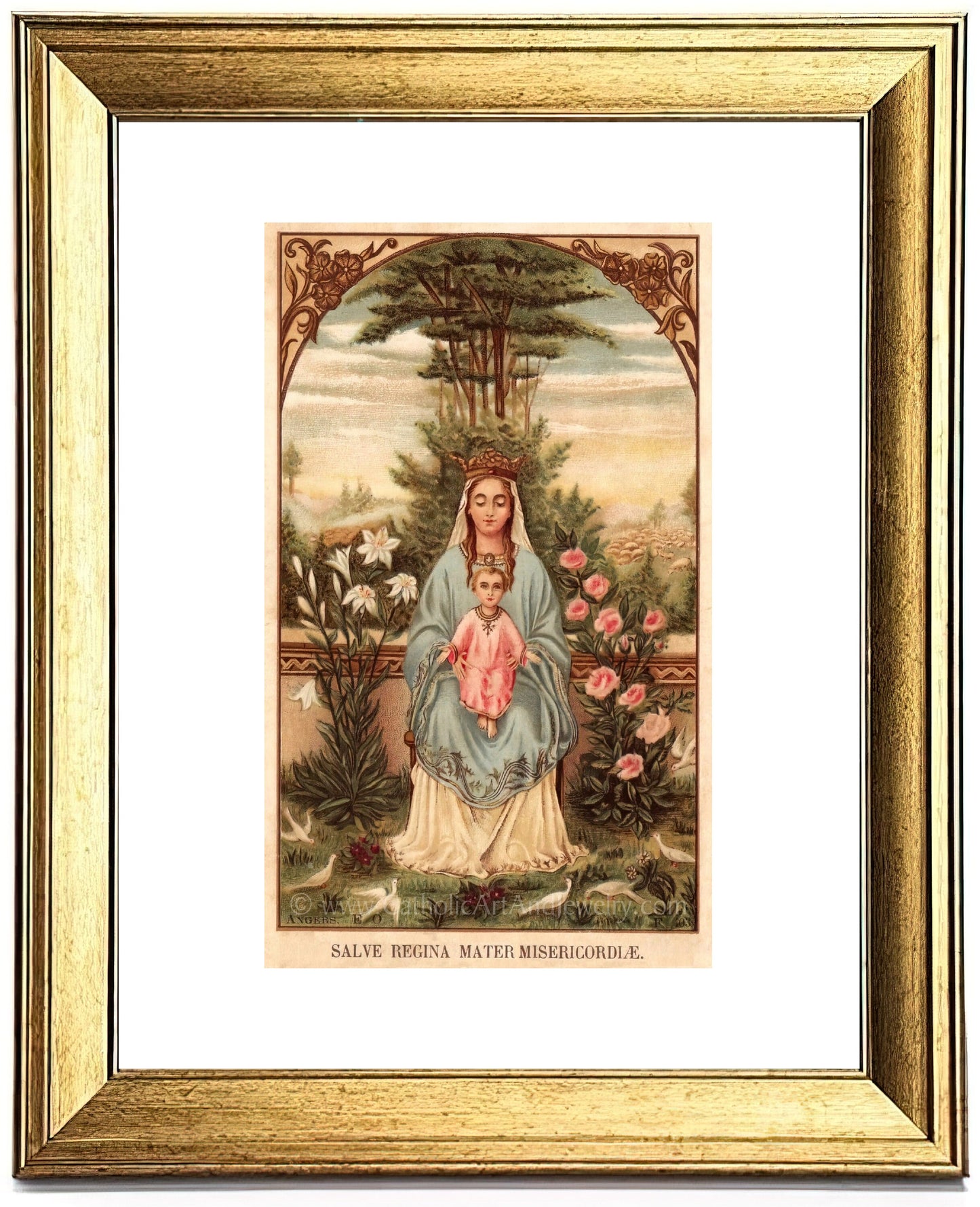 Hail Holy Queen – 4 sizes – based on a Vintage Holy Card