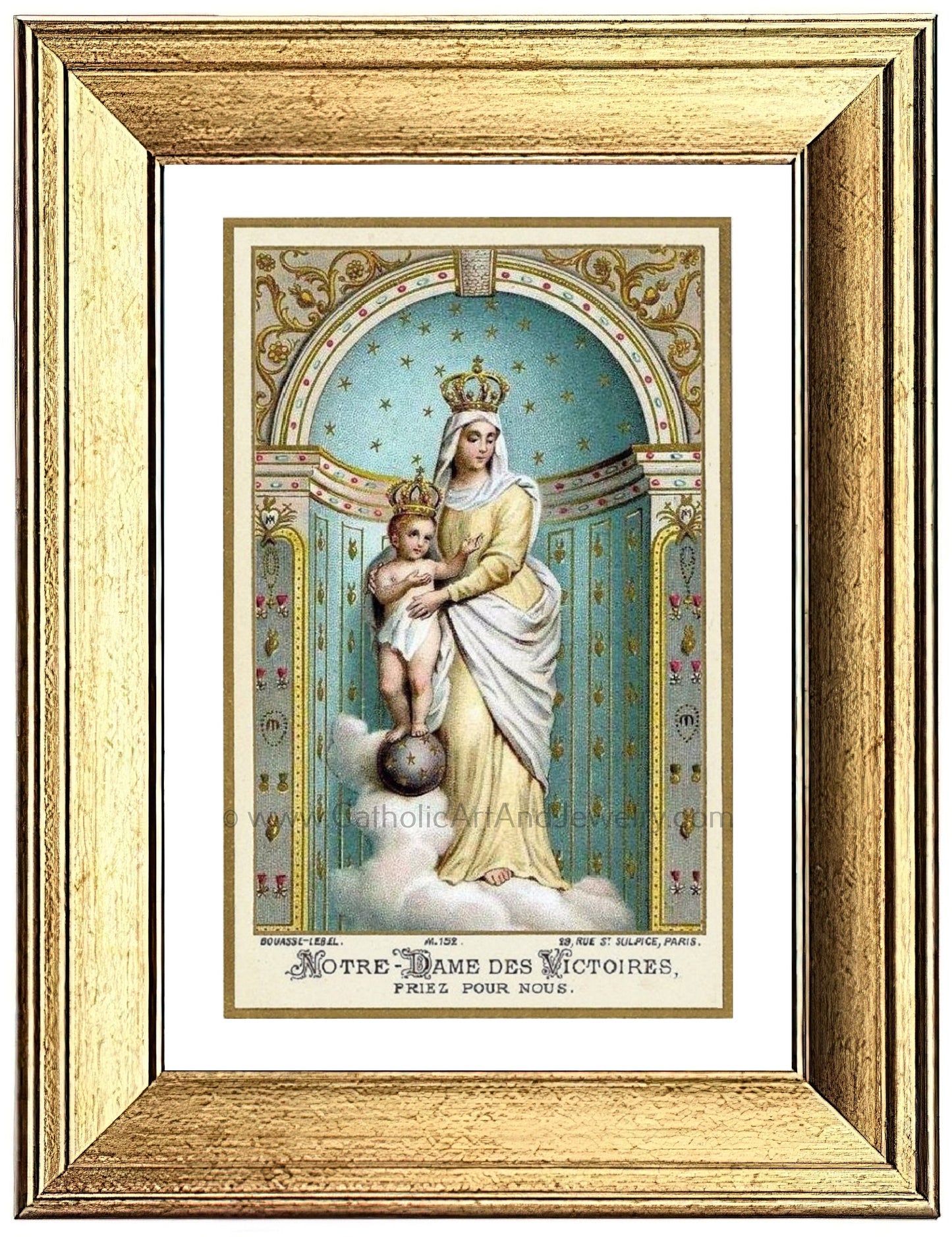 Our Lady of Victory – based on a Vintage French Holy Card – Catholic Art Print – Unique Catholic Gift