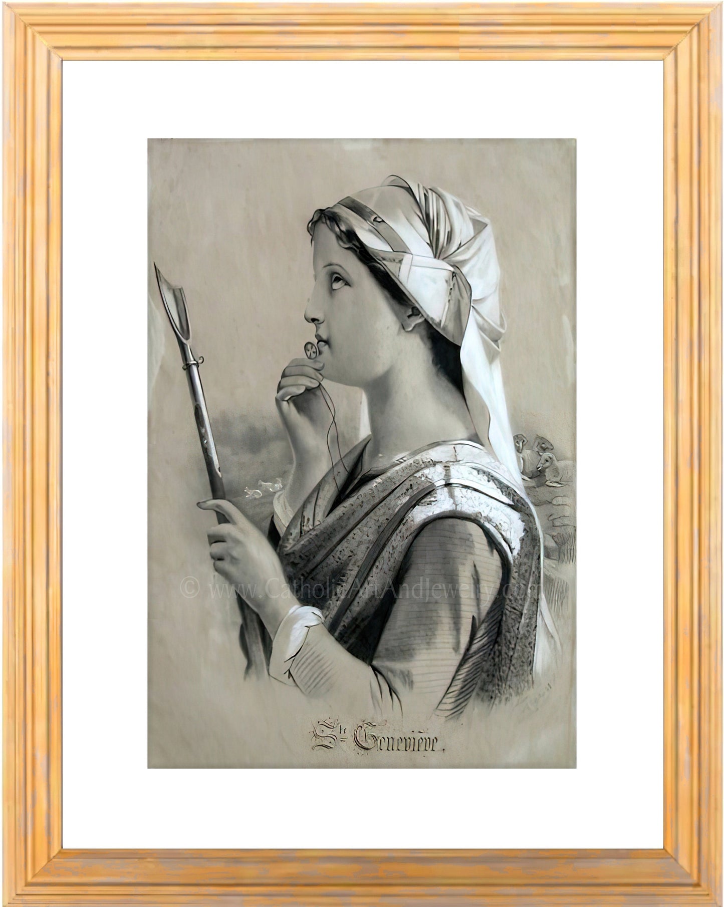 St. Genevieve by Céline Martin, sister of Therese of Lisieux – 3 sizes – Catholic Art Print
