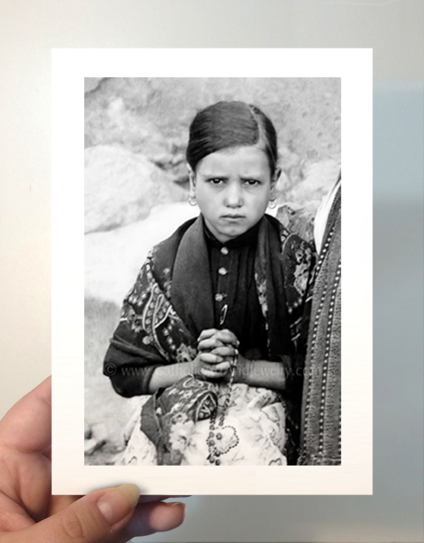 Exclusive! St. Jacinta of Fatima - AI Restored Photo! - 3 sizes - Vintage Catholic Art