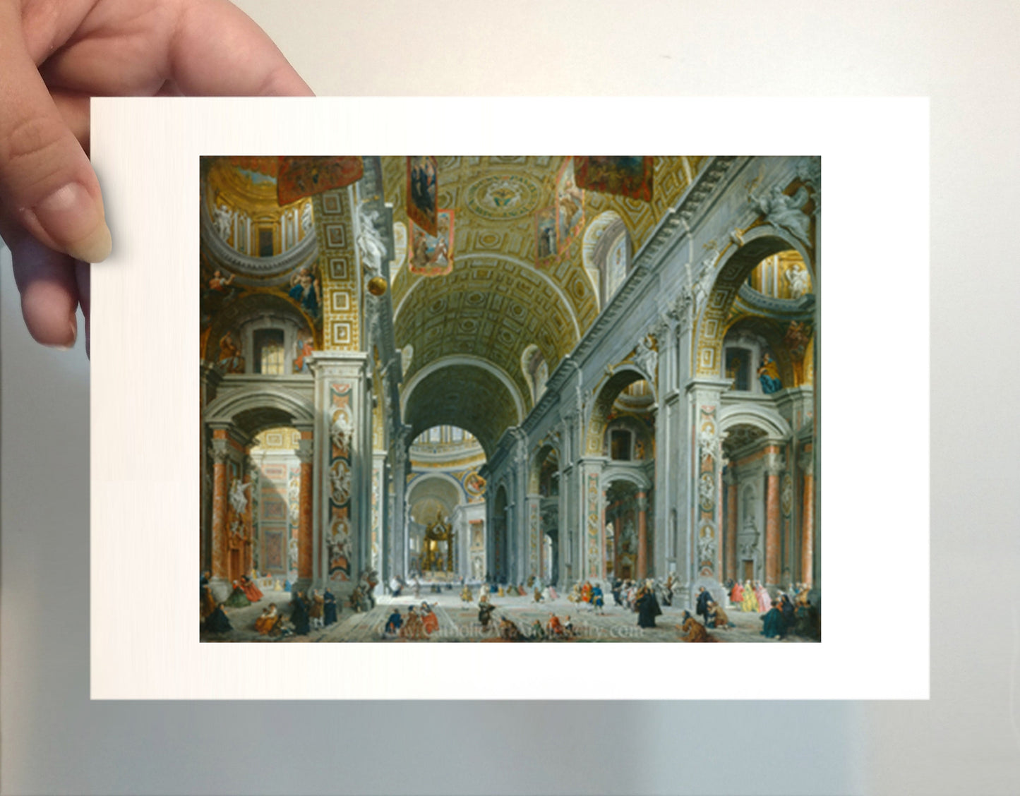 Interior of Saint Peter’s Basilica in Rome – 3 sizes – Giovanni Paolo Panini– Catholic Art Print